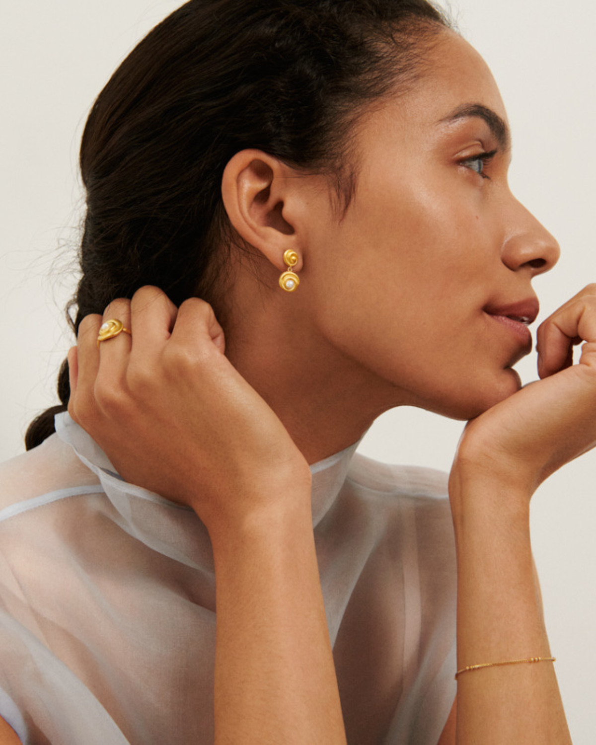 Ring Shell Flower - gold