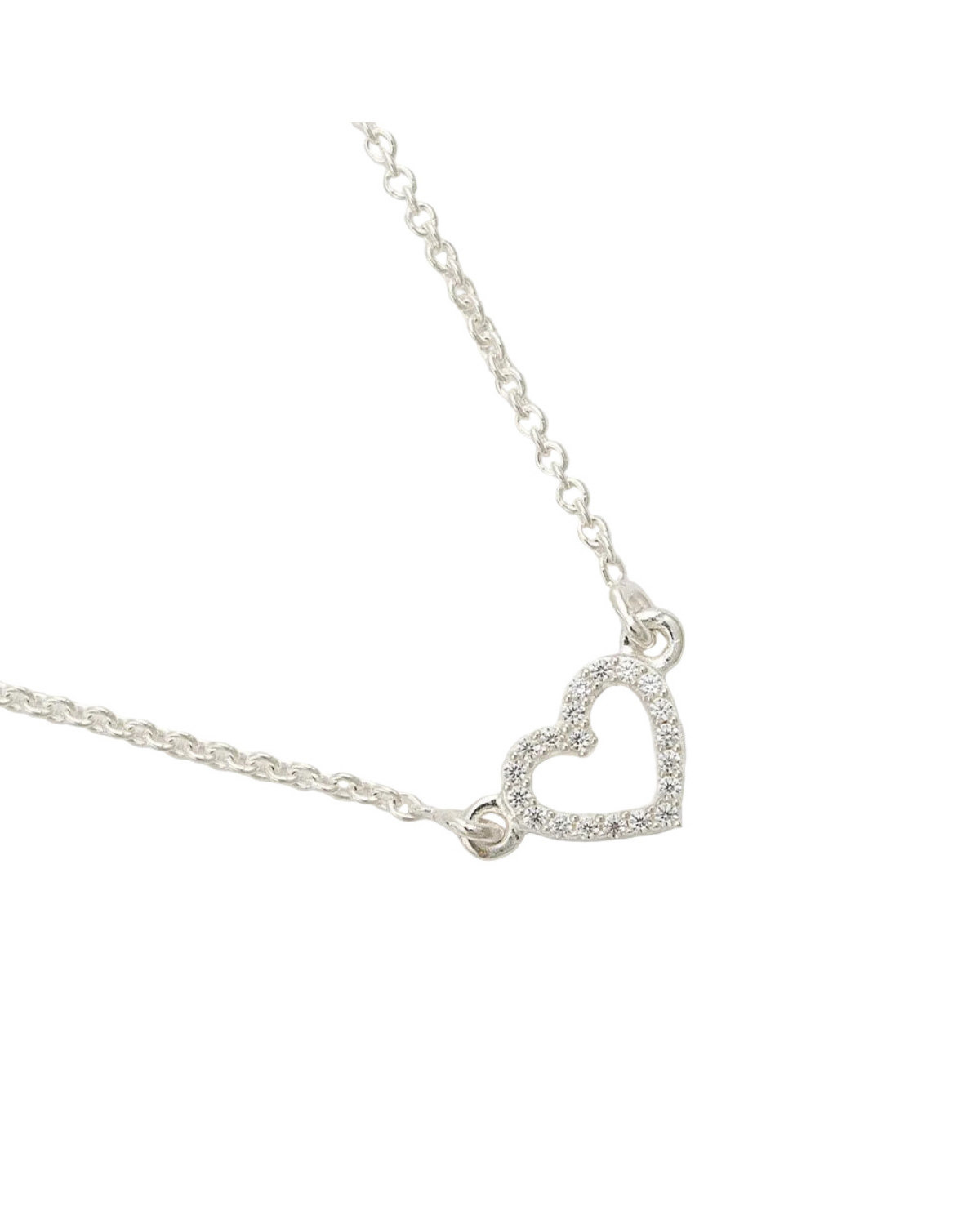 Halskette Stone Heart - silber crystal