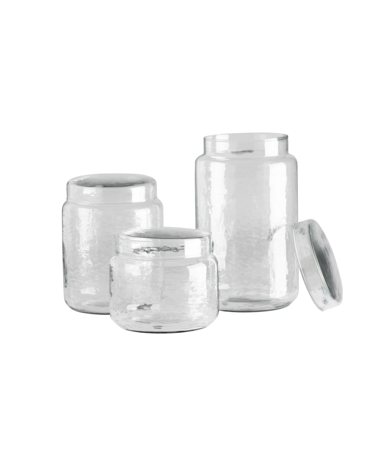 Vorratsglas mit Deckel - Gehämmertes Glas (M)