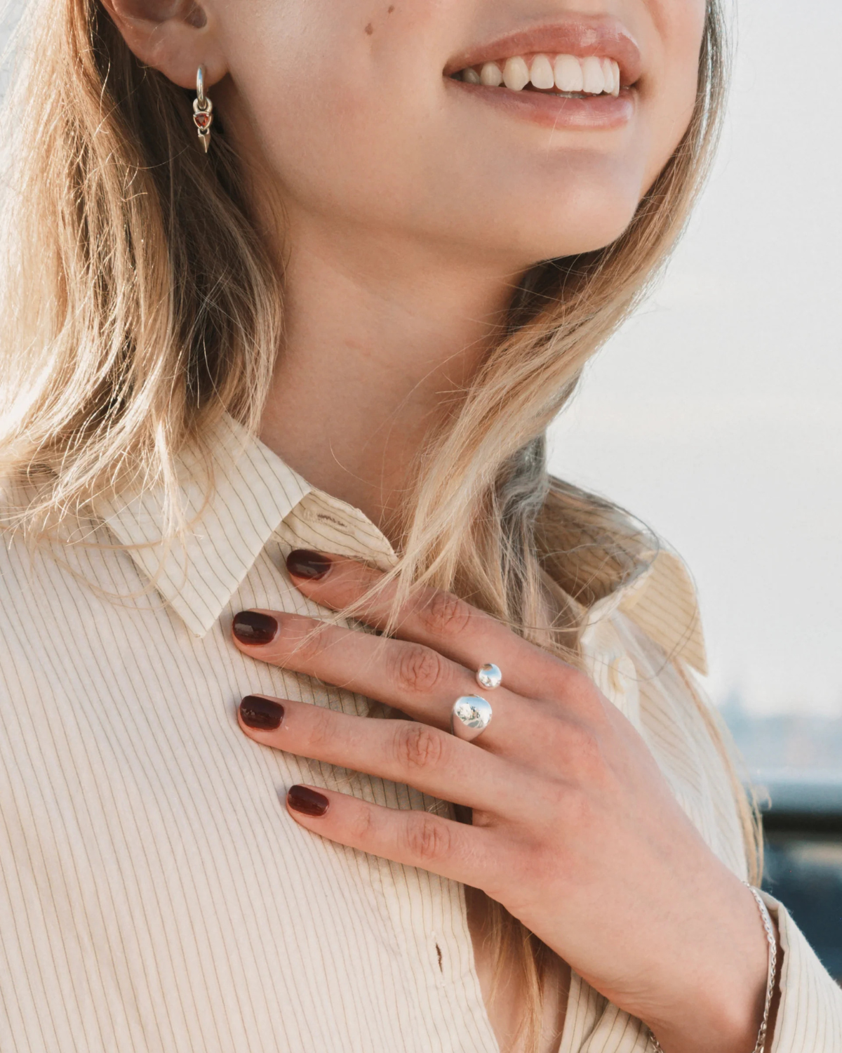 Ring Bolded Drops - silber