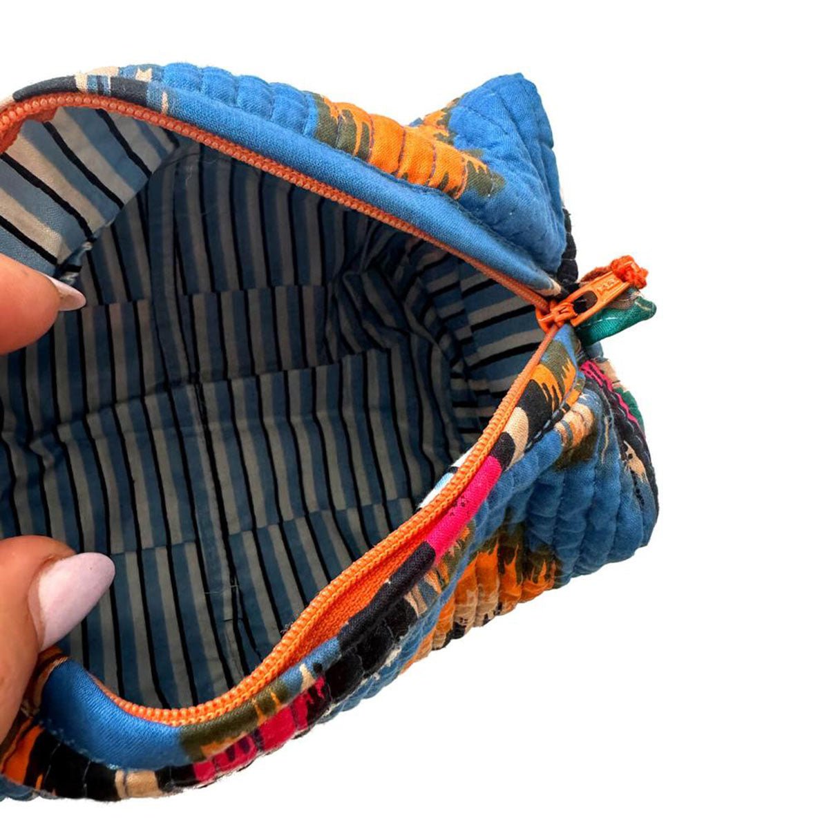 kleine Kosmetiktasche "Blue Ikat"