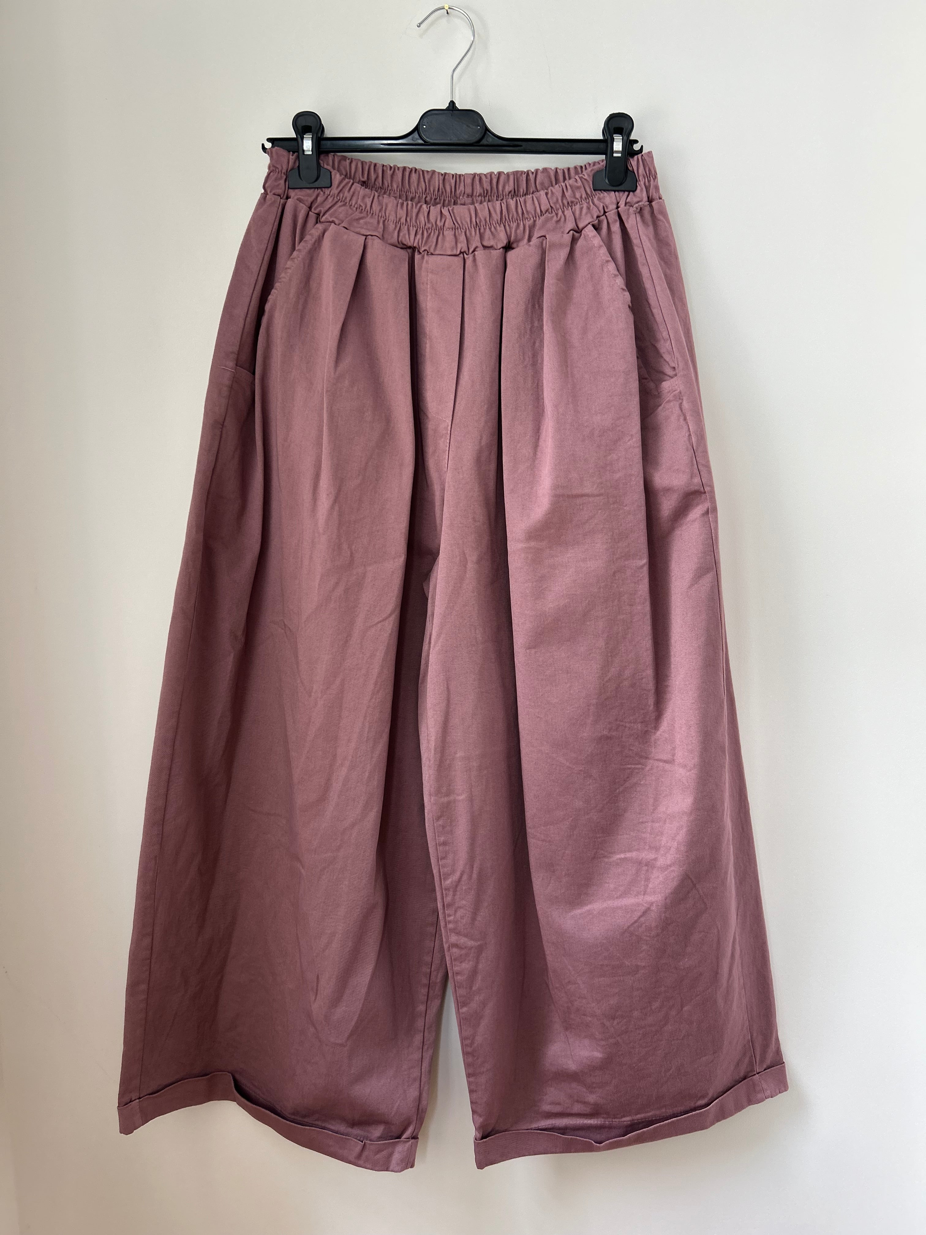 Warme Culotte Palazzo-Hose - altrosa
