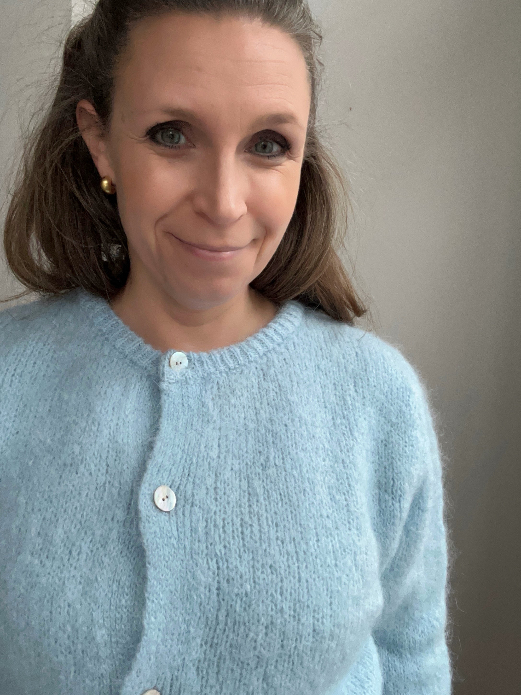 Strickjacke Cardigan - hellblau