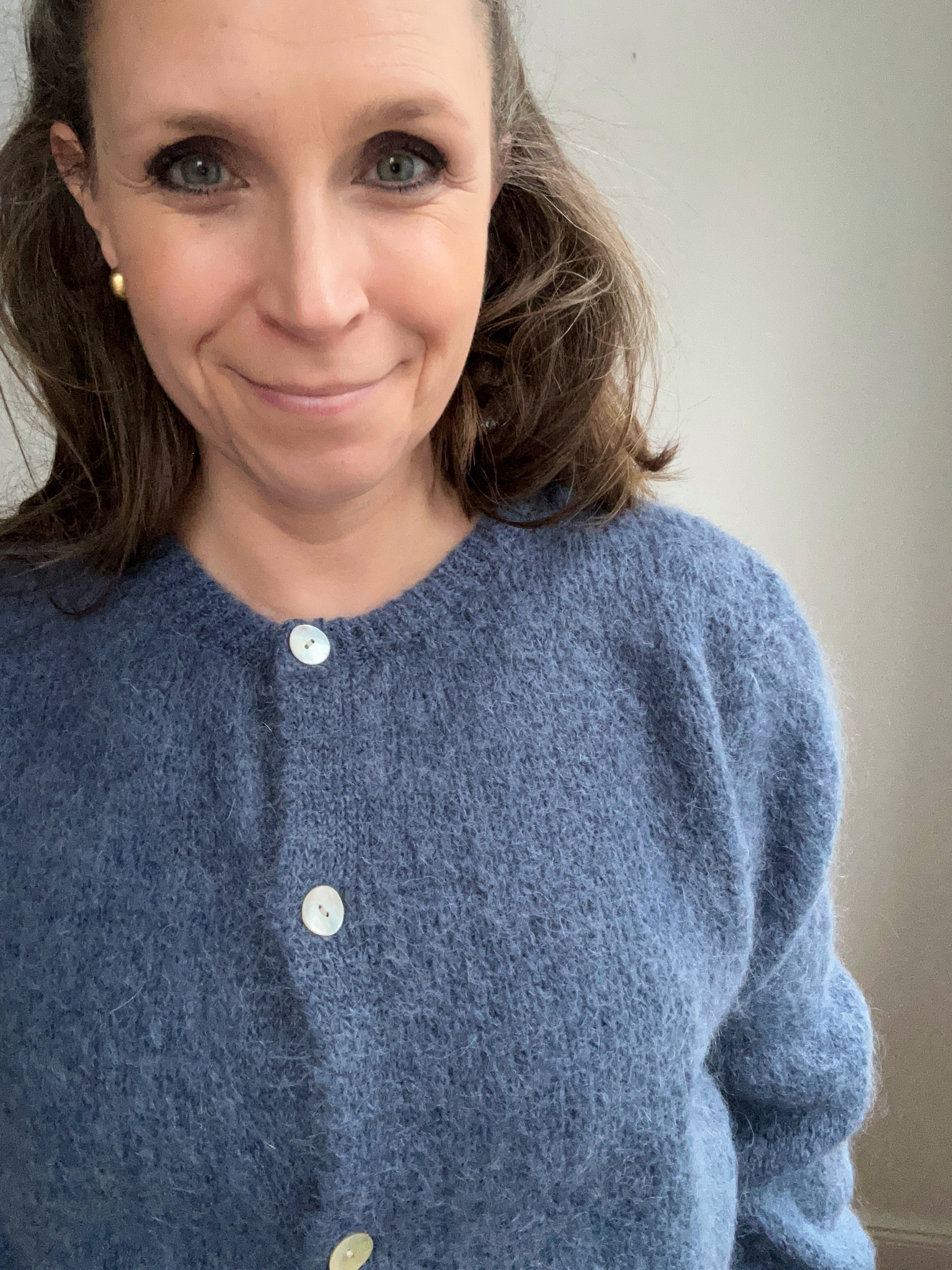 Strickjacke Cardigan - graublau