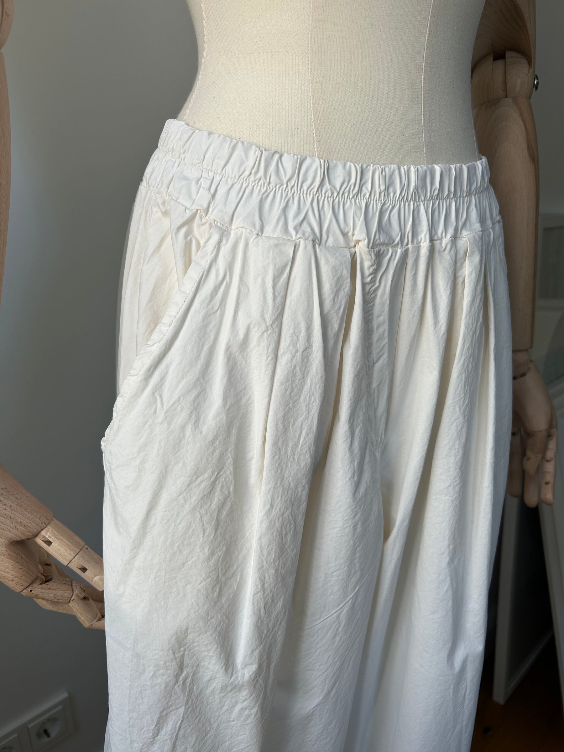 Leichte Culotte Palazzo-Hose - creme