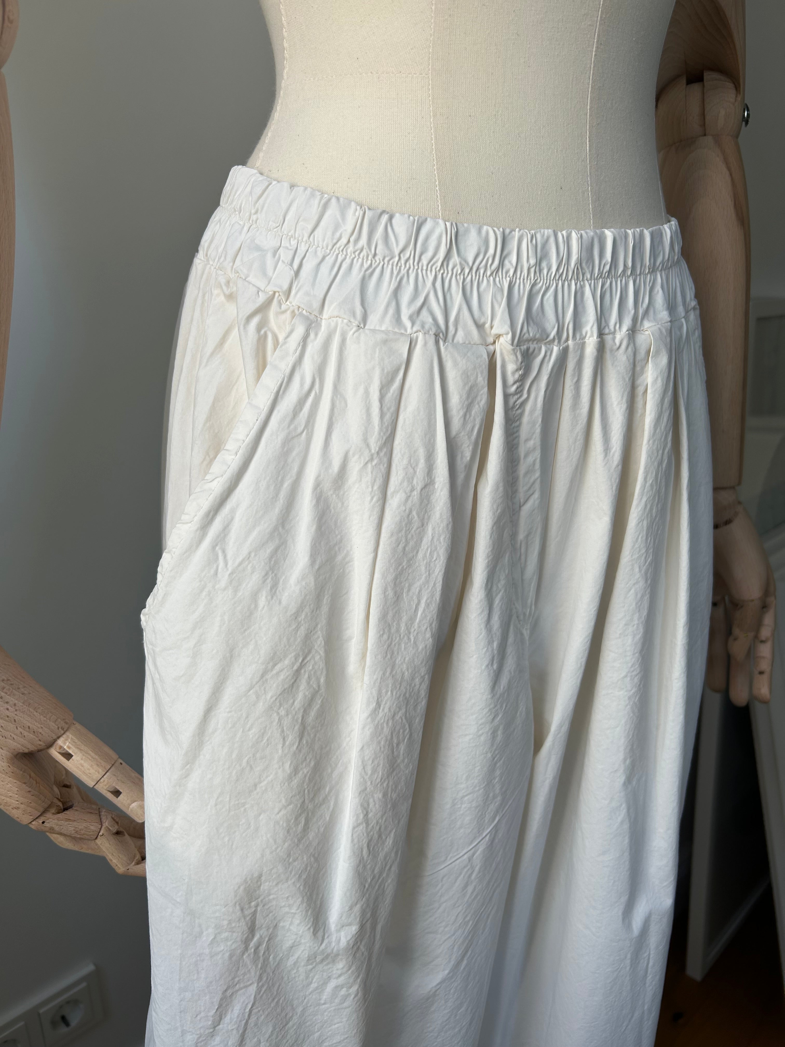Leichte Culotte Palazzo-Hose - creme