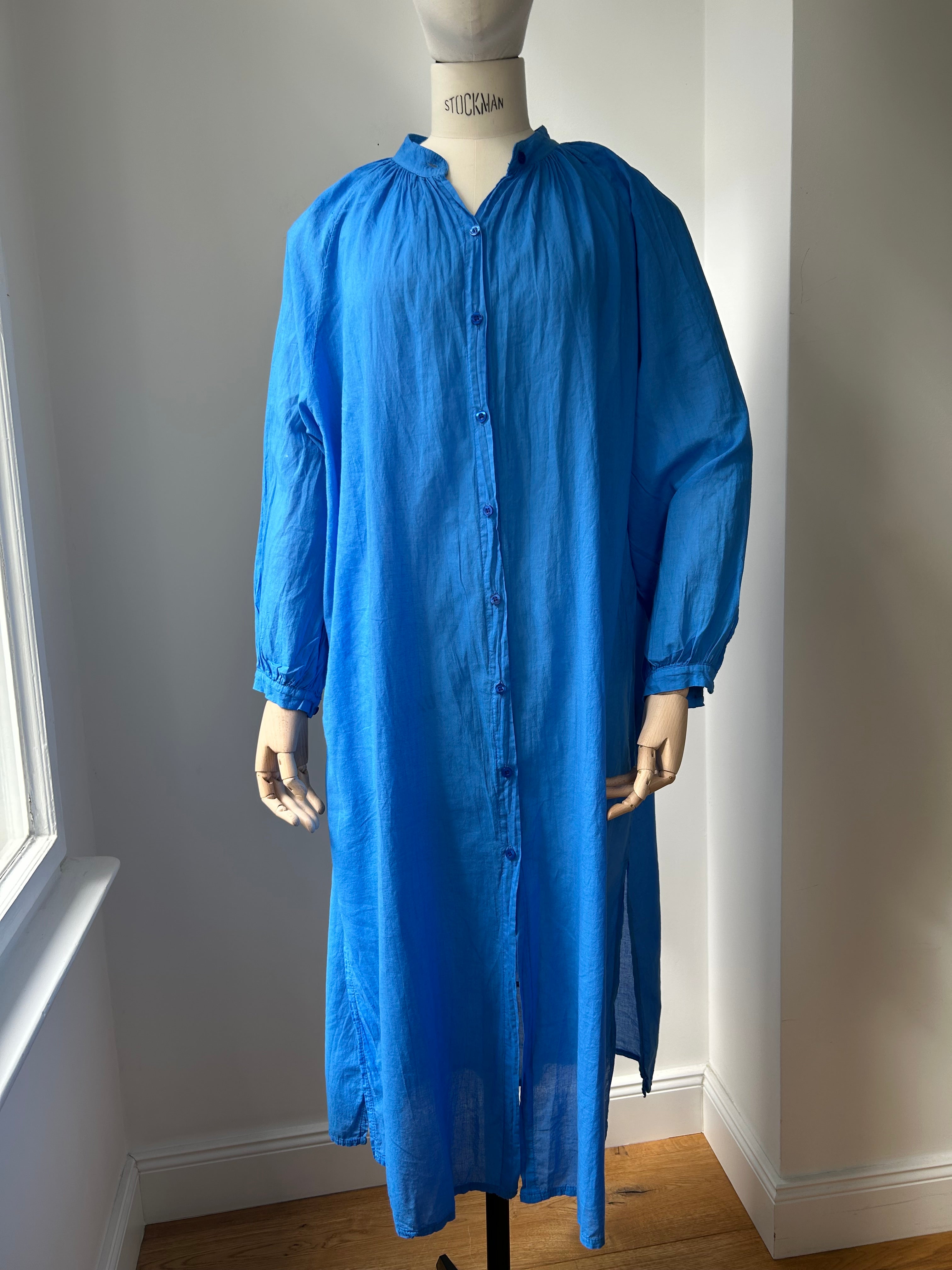 Sommerliches Blusenkleid - blau