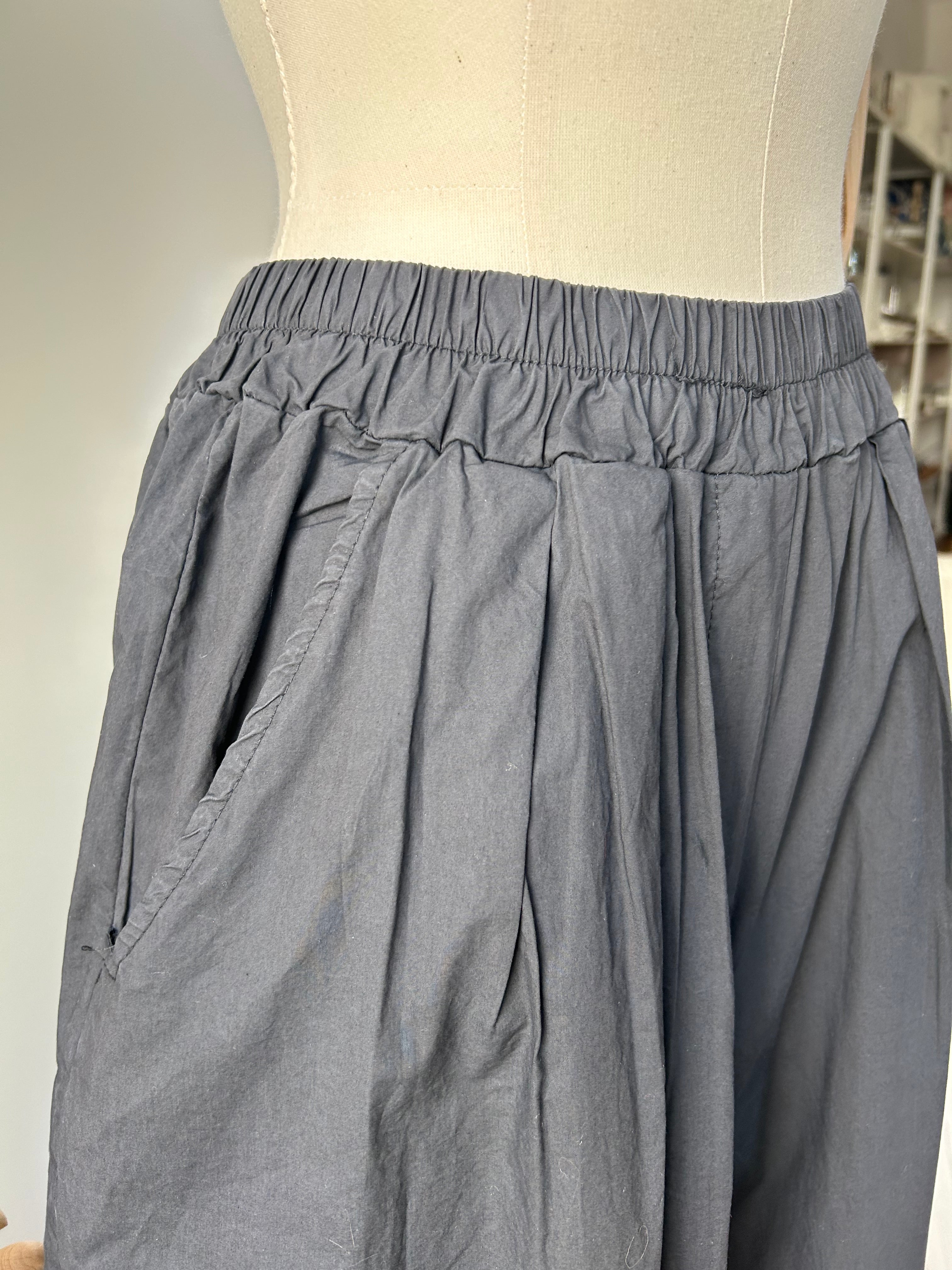 Leichte Culotte Palazzo-Hose - schwarz