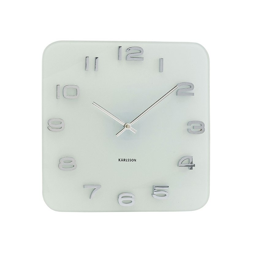 Wanduhr Vintage quadratisch - Weiß