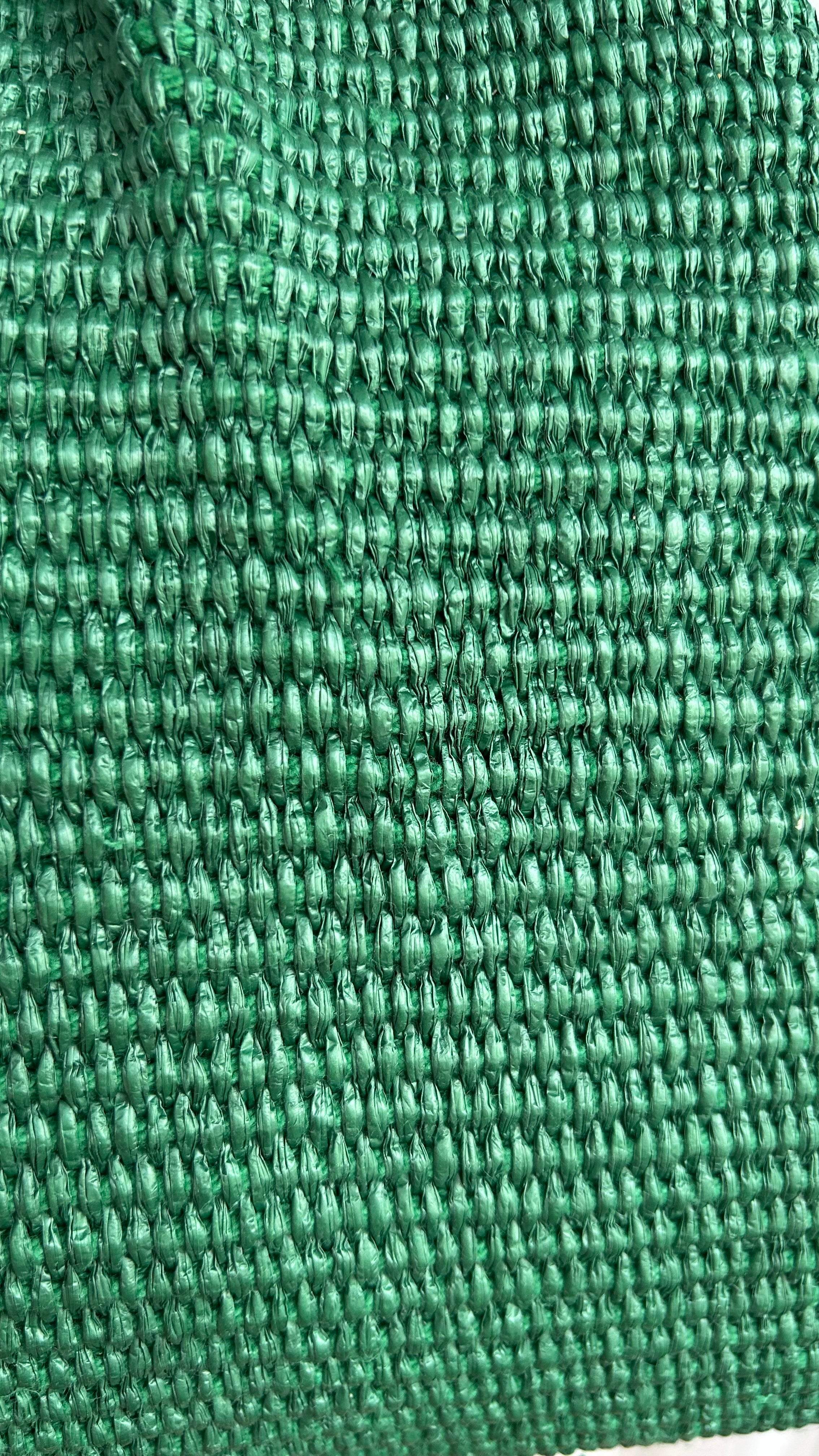 Große Clutch im Raffia-Stil - silber / grün