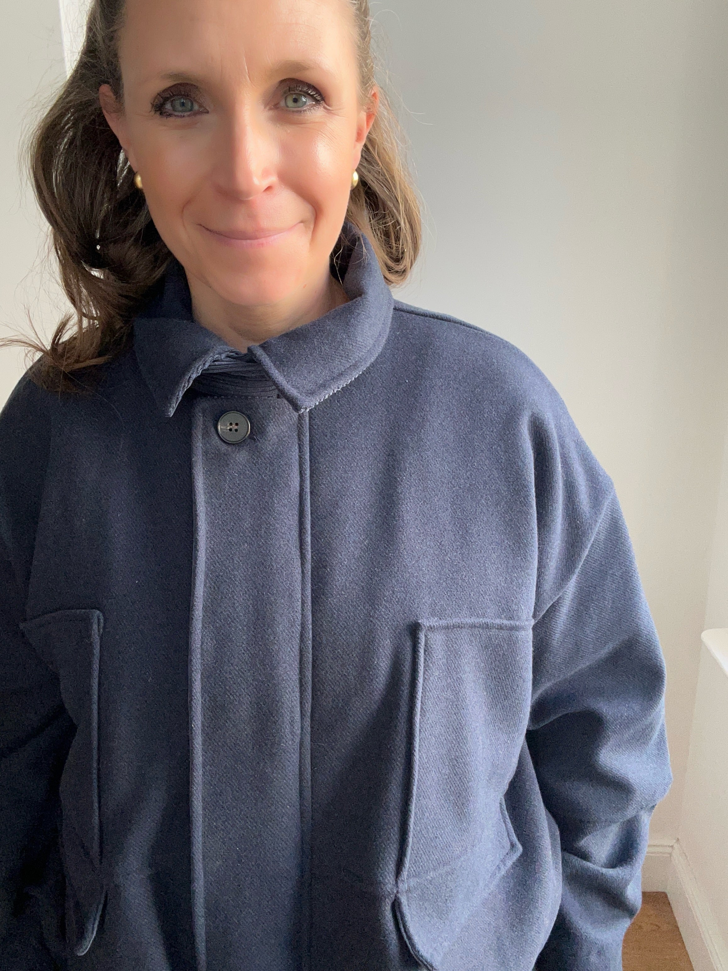 Warme Jacke mit Volumen - blau