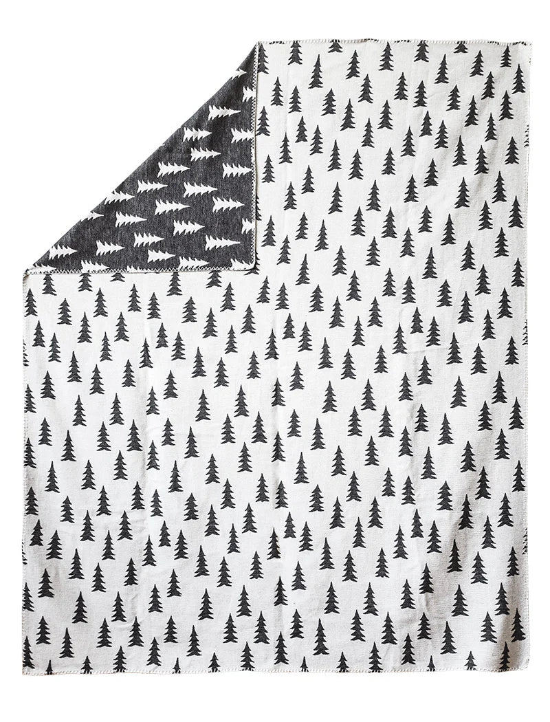 Baumwoll-Decke Gran - schwarz / weiss