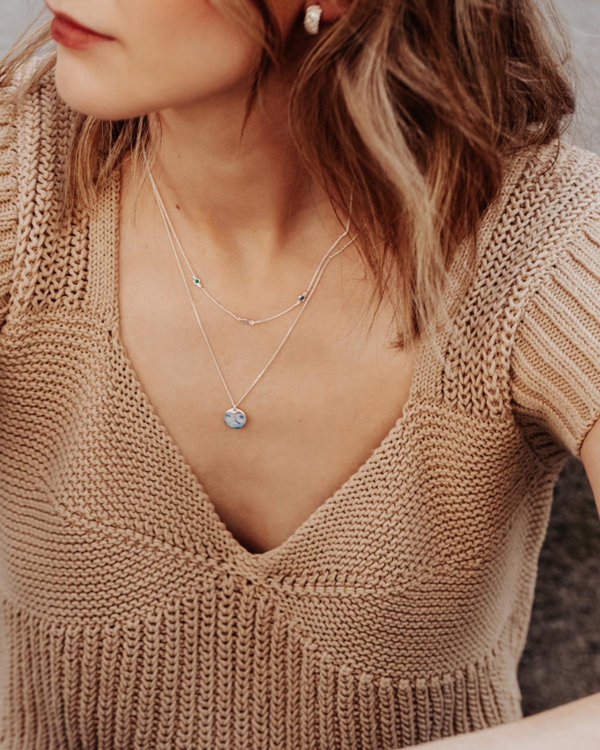 Halskette Minimalistica Hammered - silber