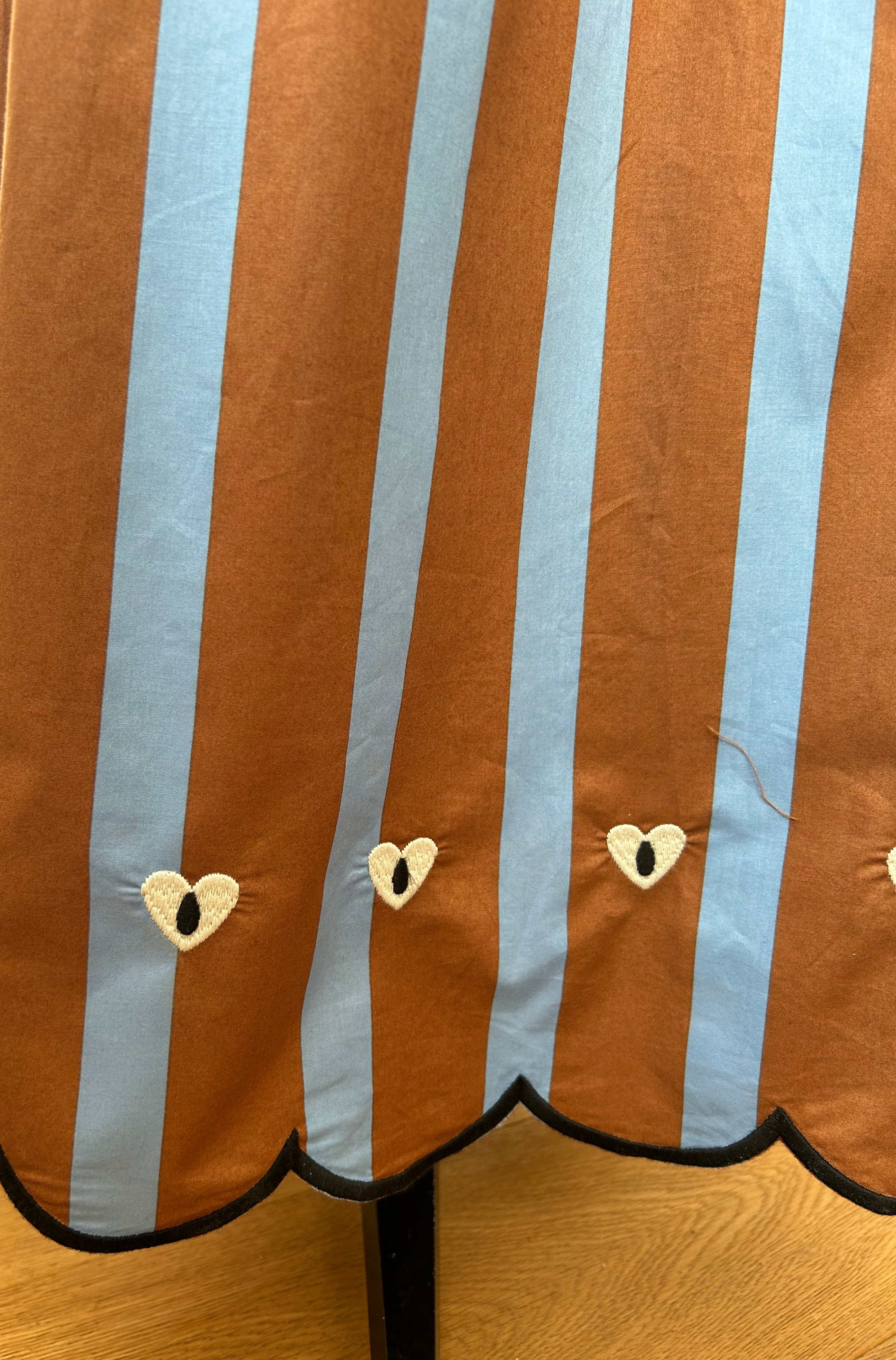 Rock mit Streifen - hellblau & braun