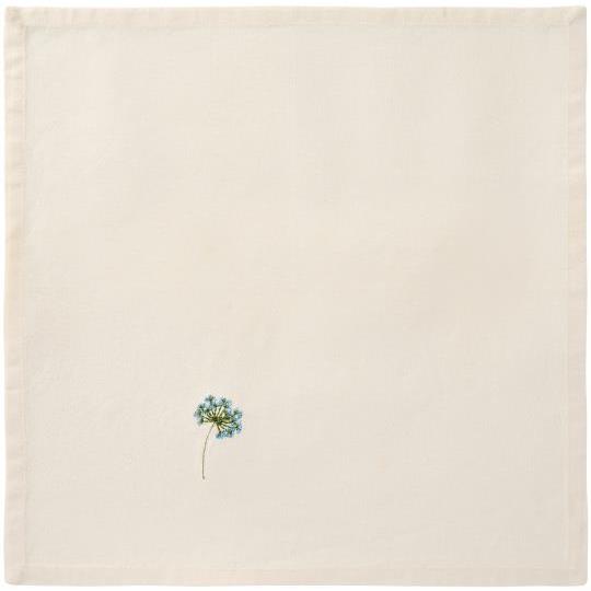 Stoffserviette Flora mit Stickerei - Doldenblume blau