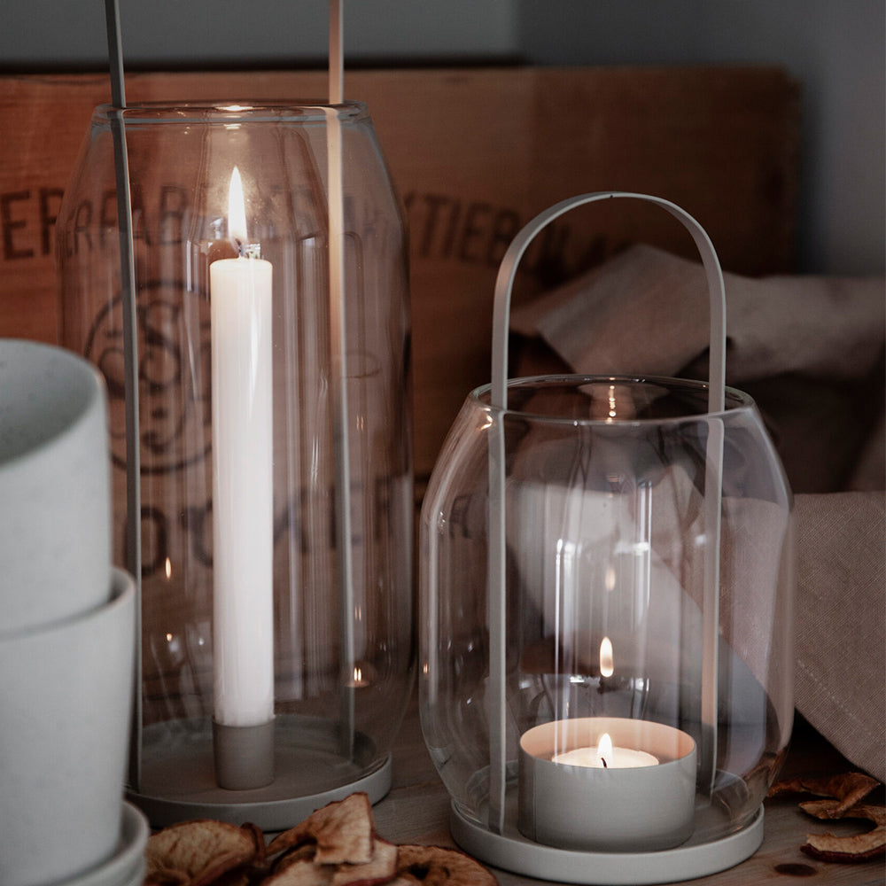 Laterne/ Windlicht für Teelichter - beige