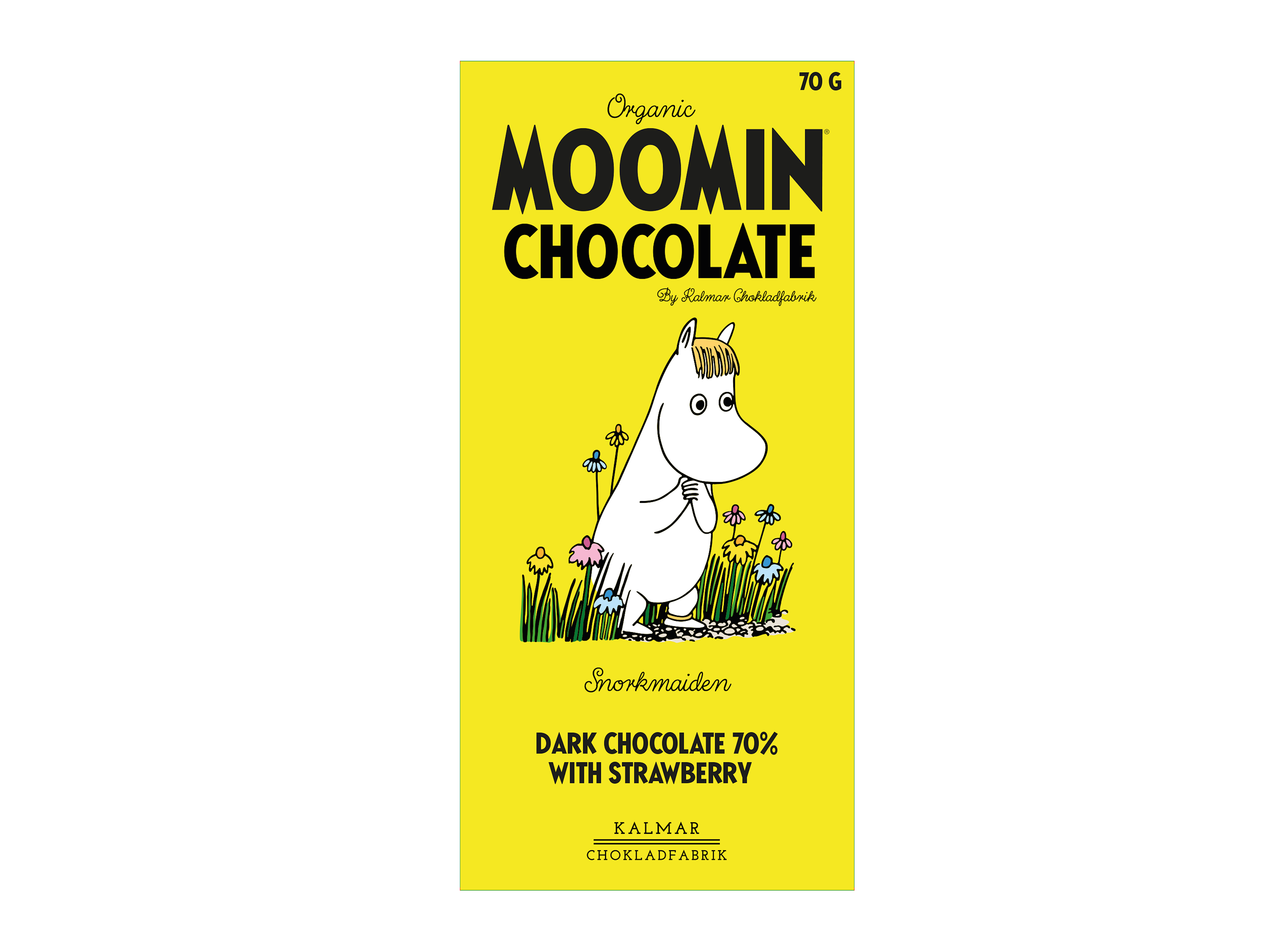 Mumin-Schokolade Snorkmaiden - Zartbitterschokolade mit Erdbeeren 70 g