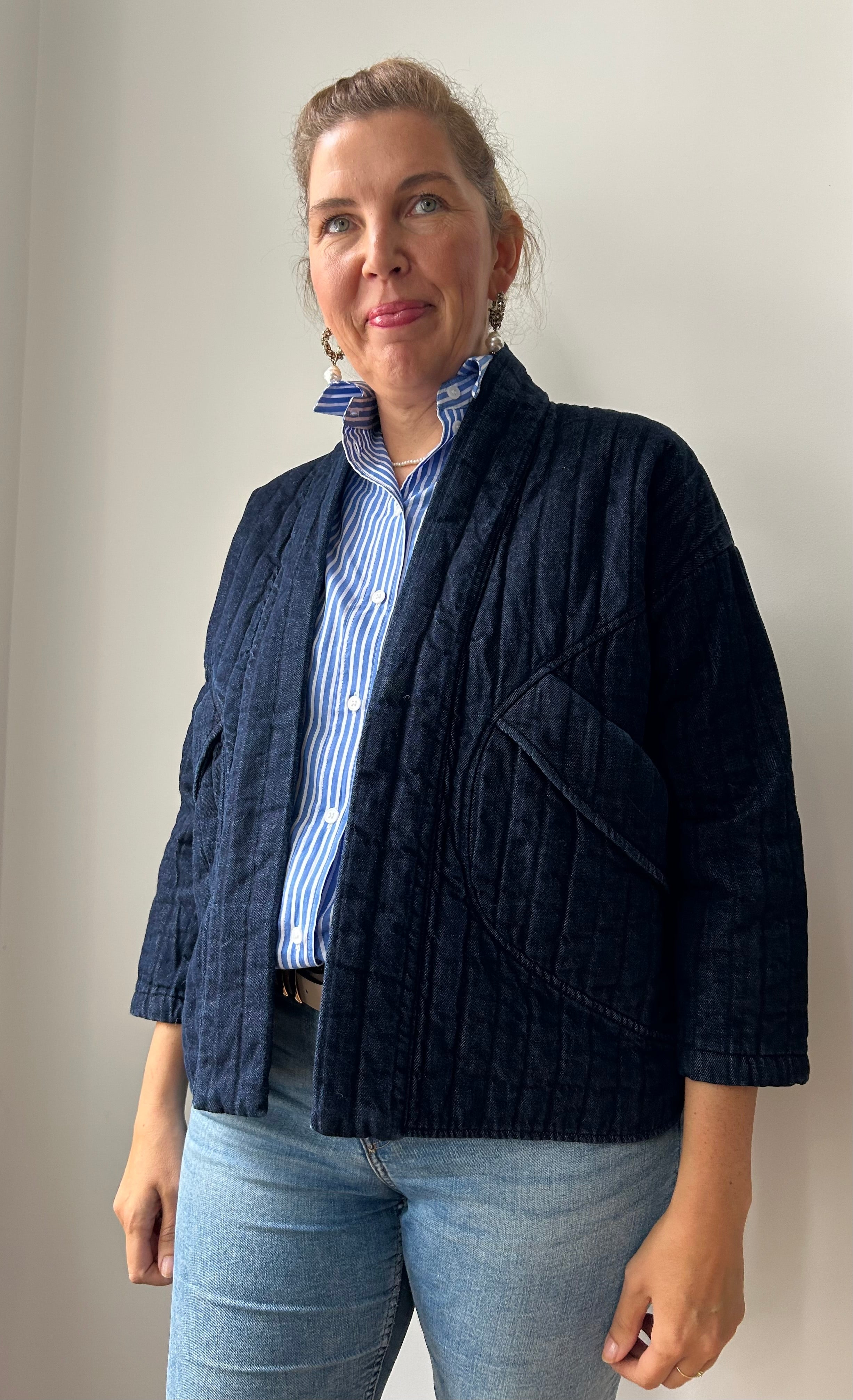 Kimono-Jacke Demin Dark