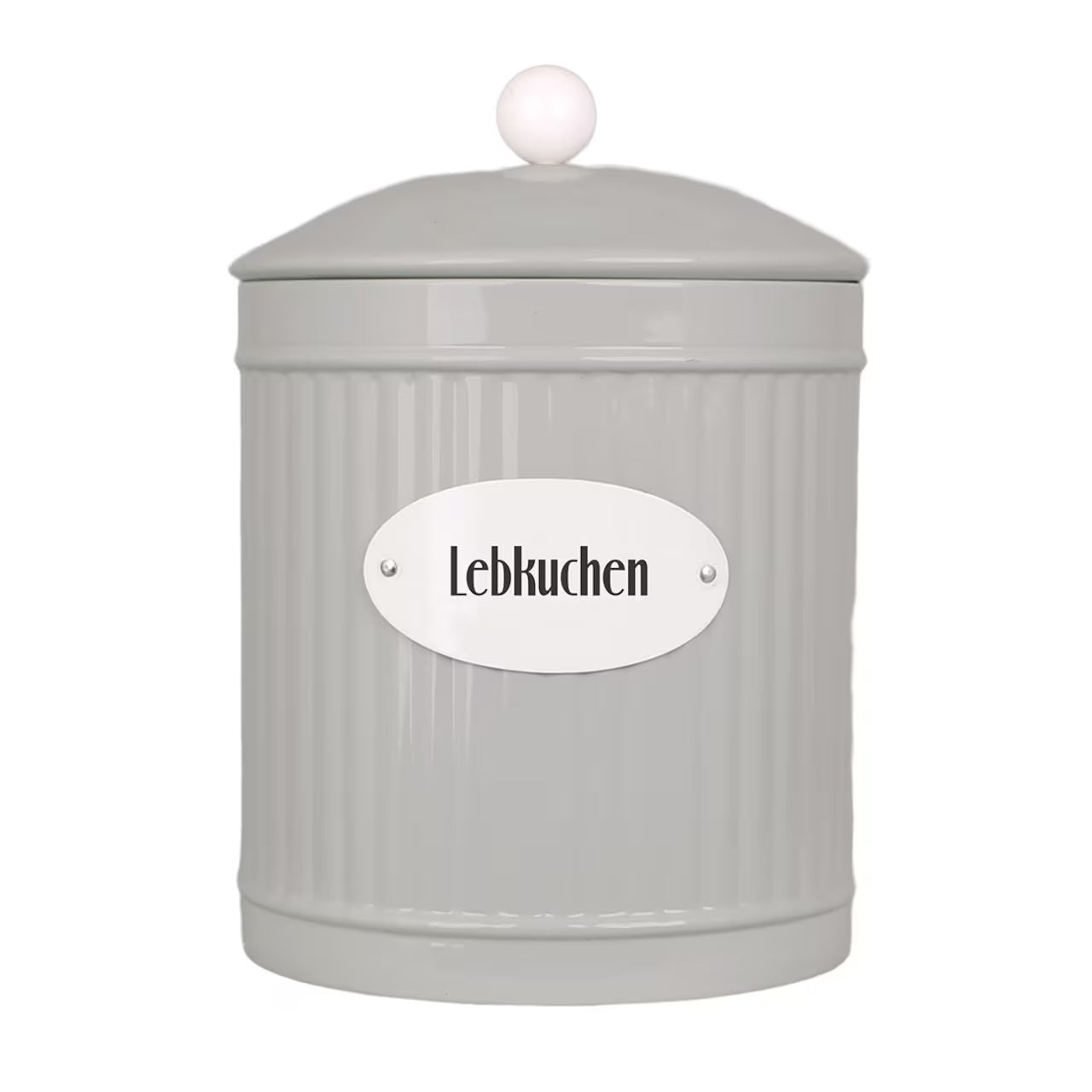 Dose aus Emaille - Lebkuchen grau