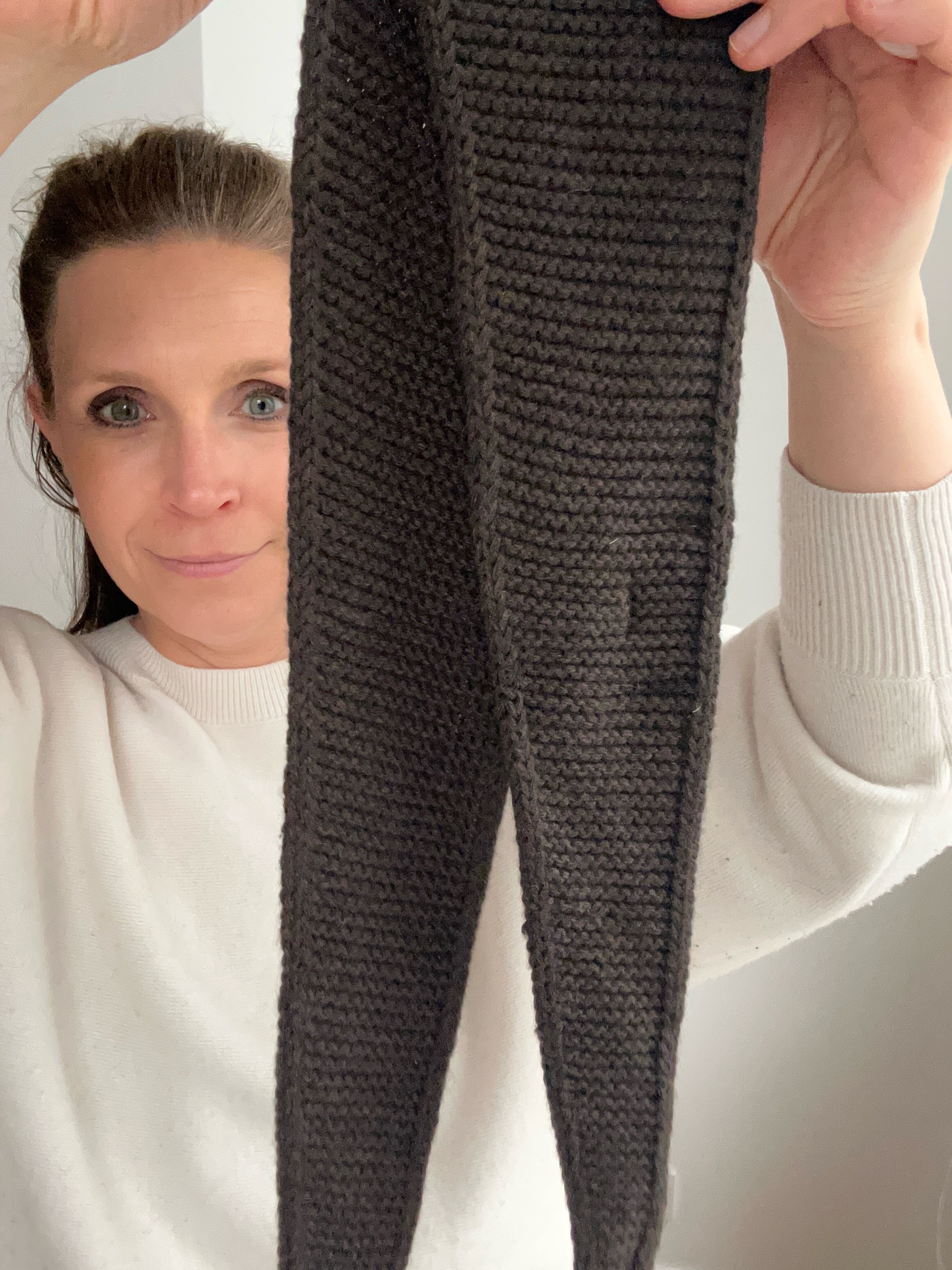 Kleiner Strick-Schal - Schokolade