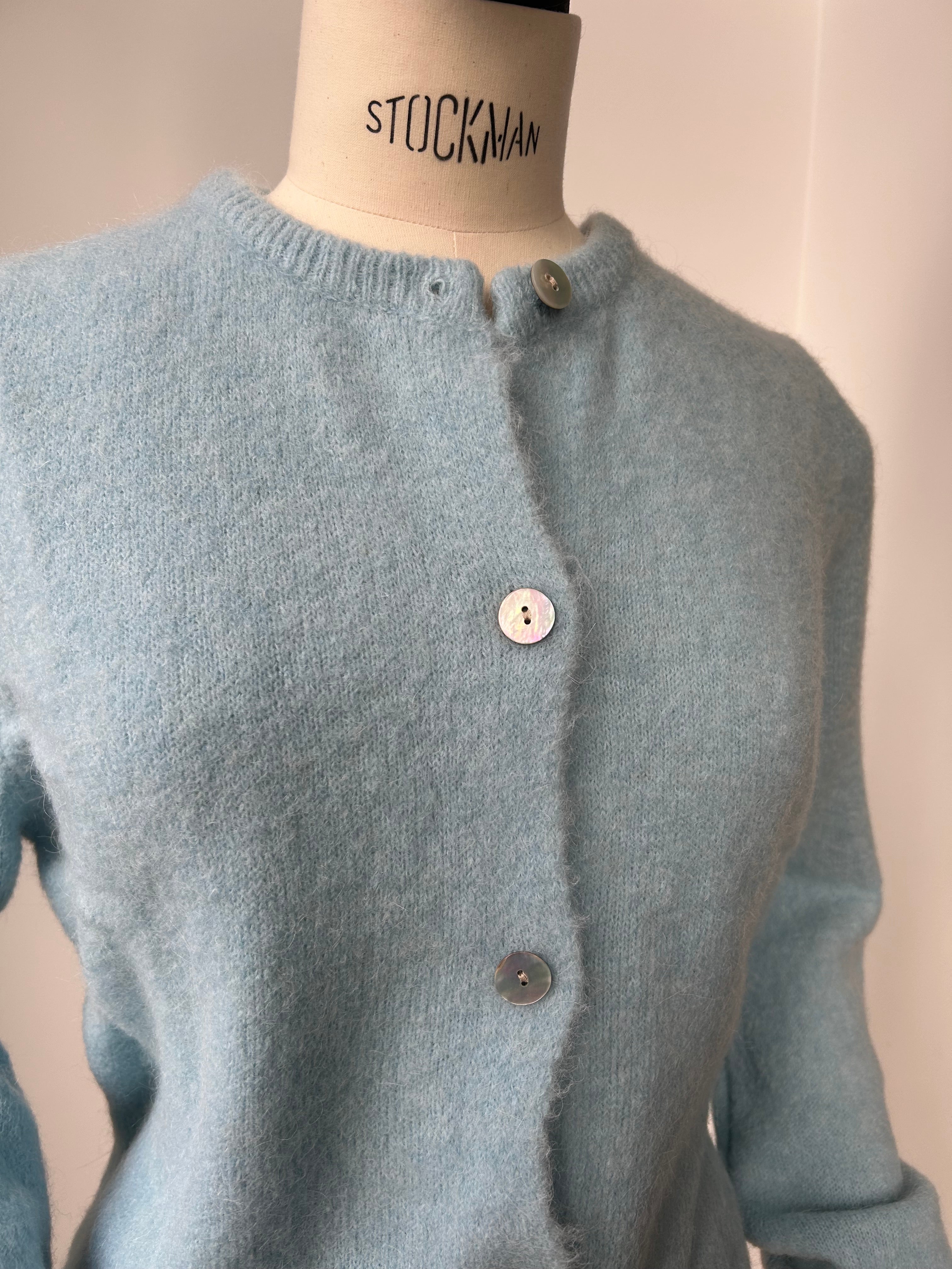 Strickjacke Cardigan - Eisblau