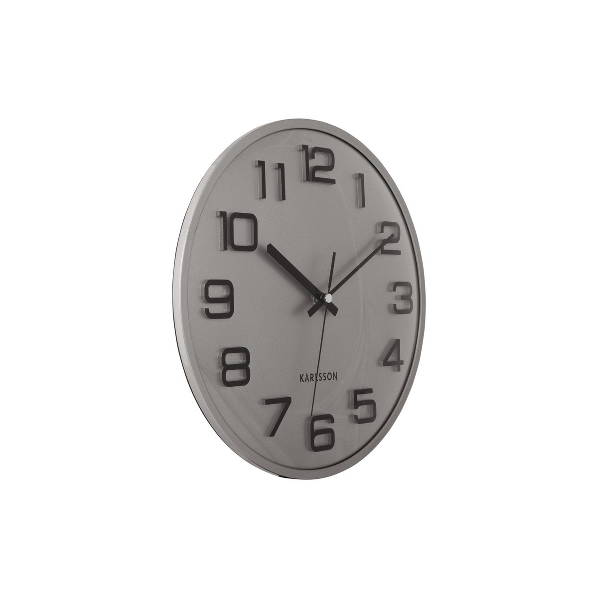 Wanduhr 3D-Zahlen - Silber