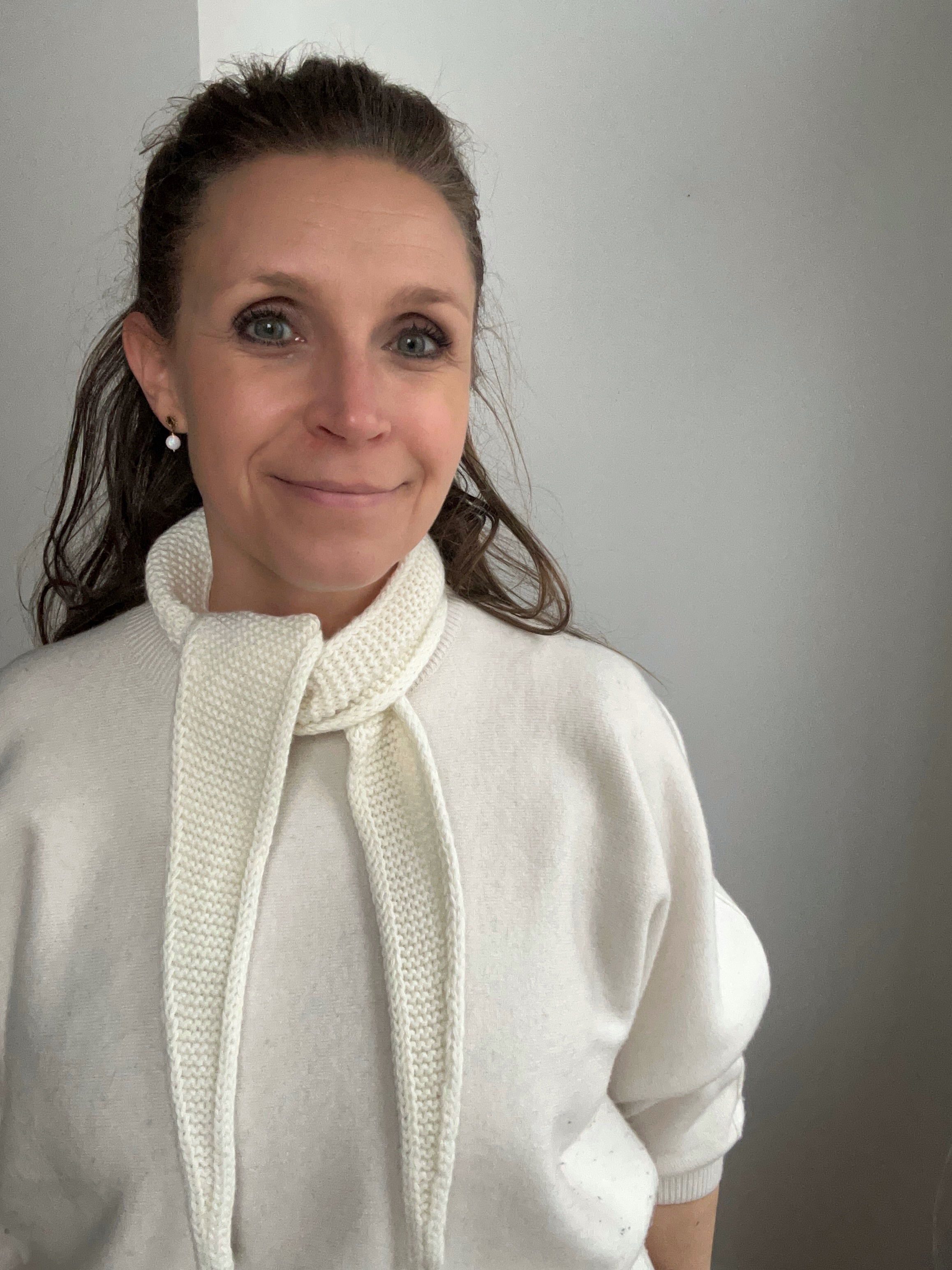Kleiner Strick-Schal - Weiss