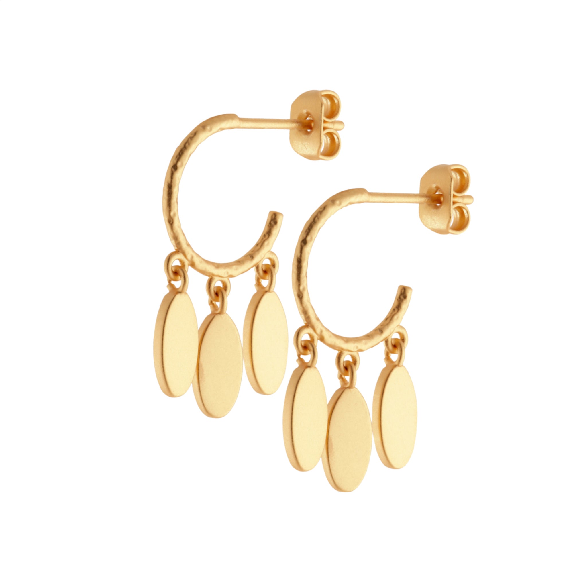 Ohrringe 3 Oval - gold