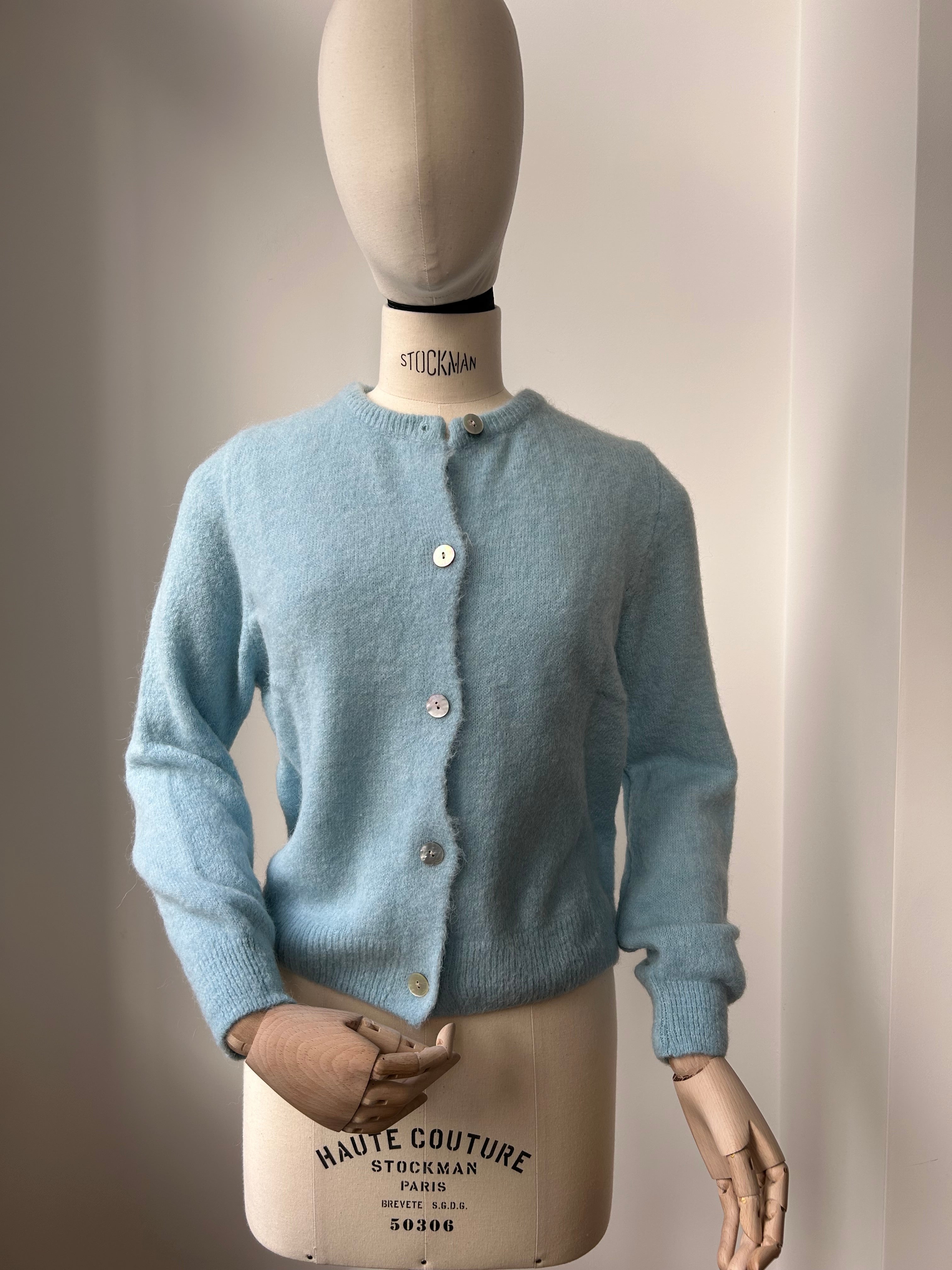 Strickjacke Cardigan - Eisblau