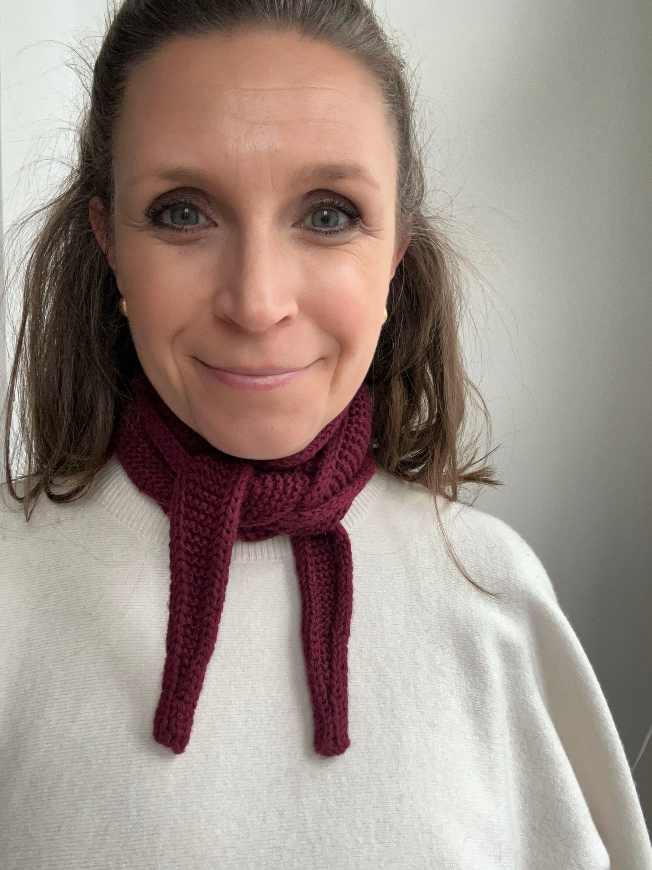 gestrickter Sophie-Schal - burgundy