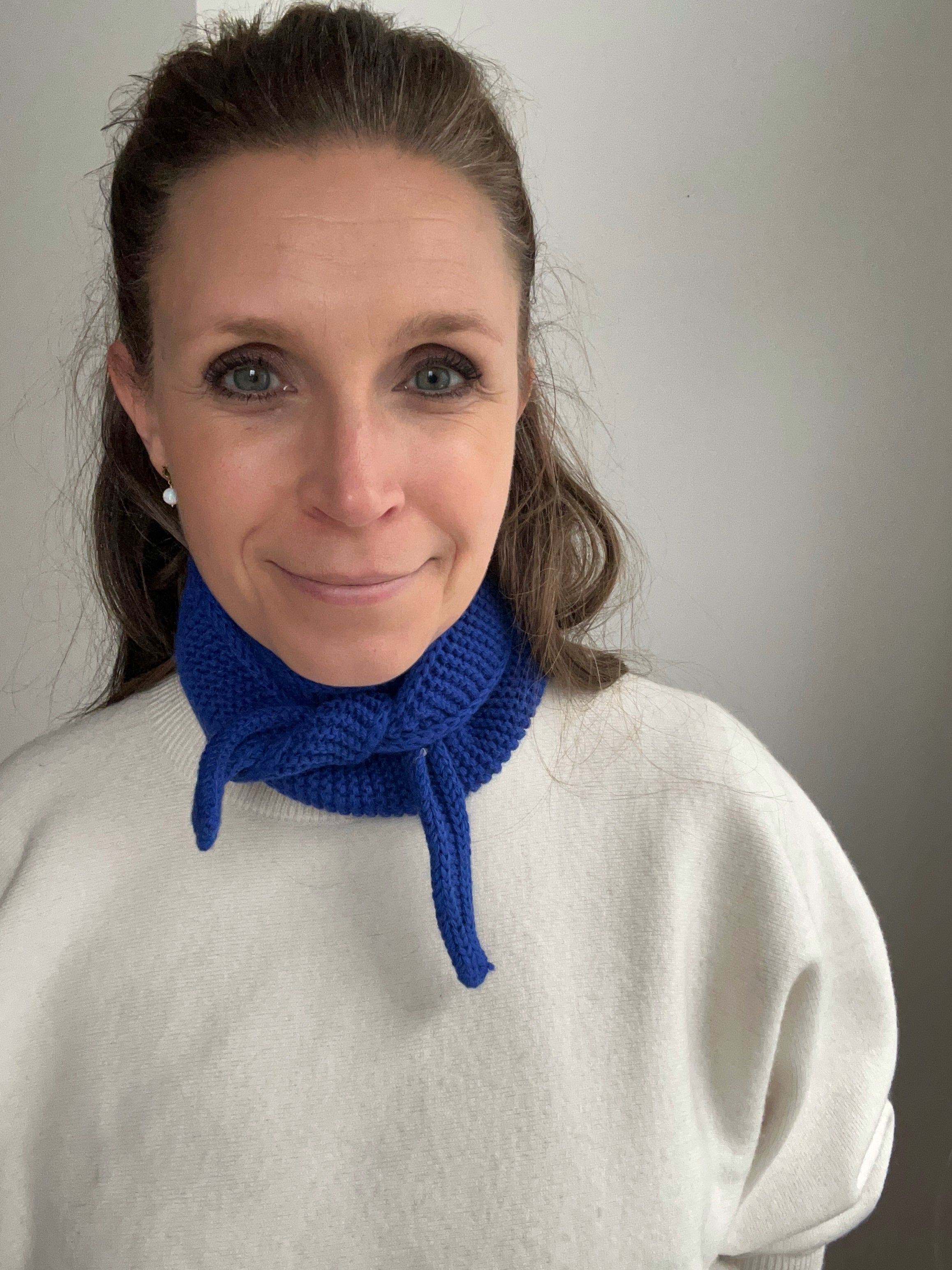 Kleiner Strick-Schal - Astralblau