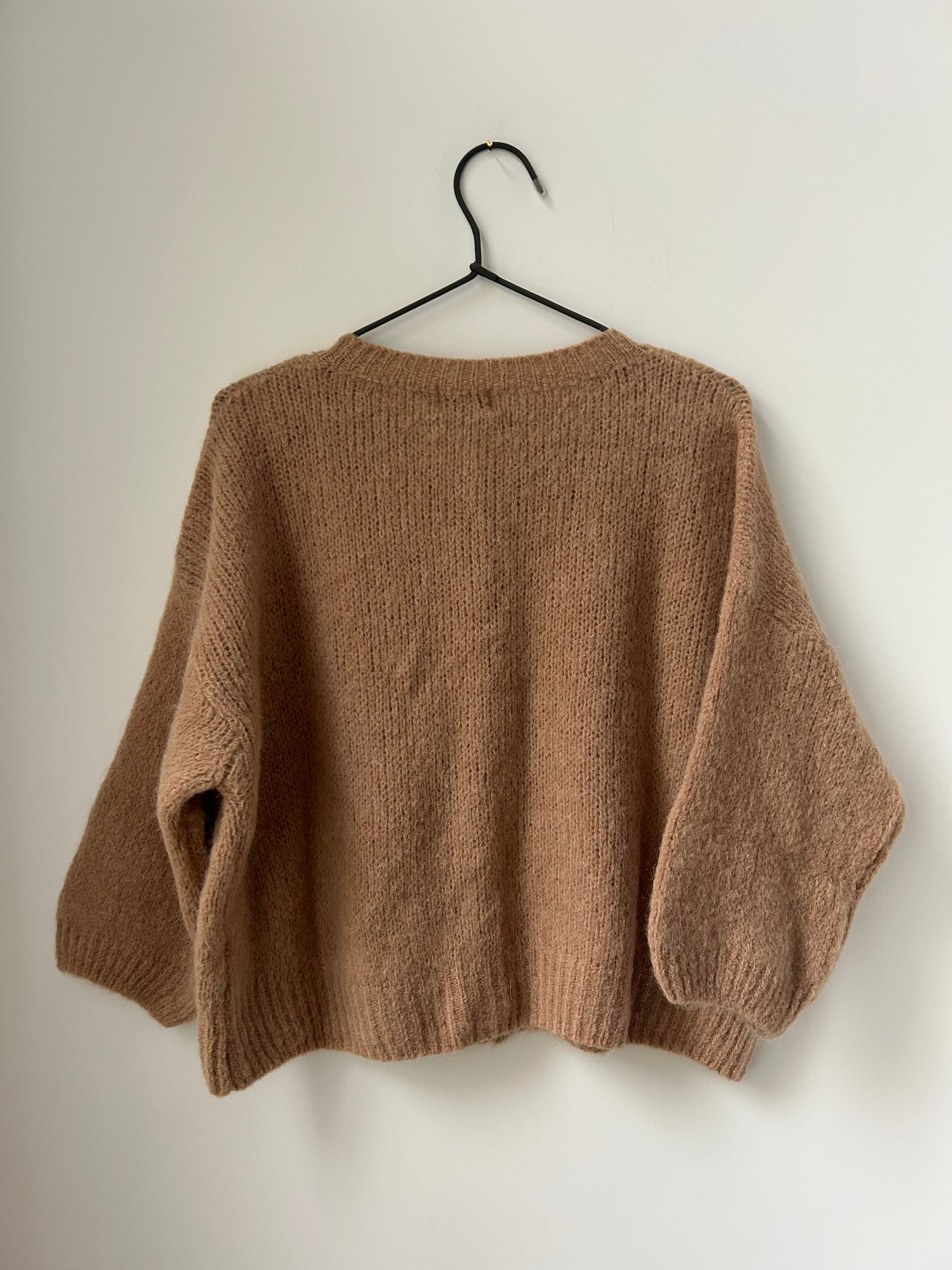 Kurze Strickjacke Cardigan - Cappucino