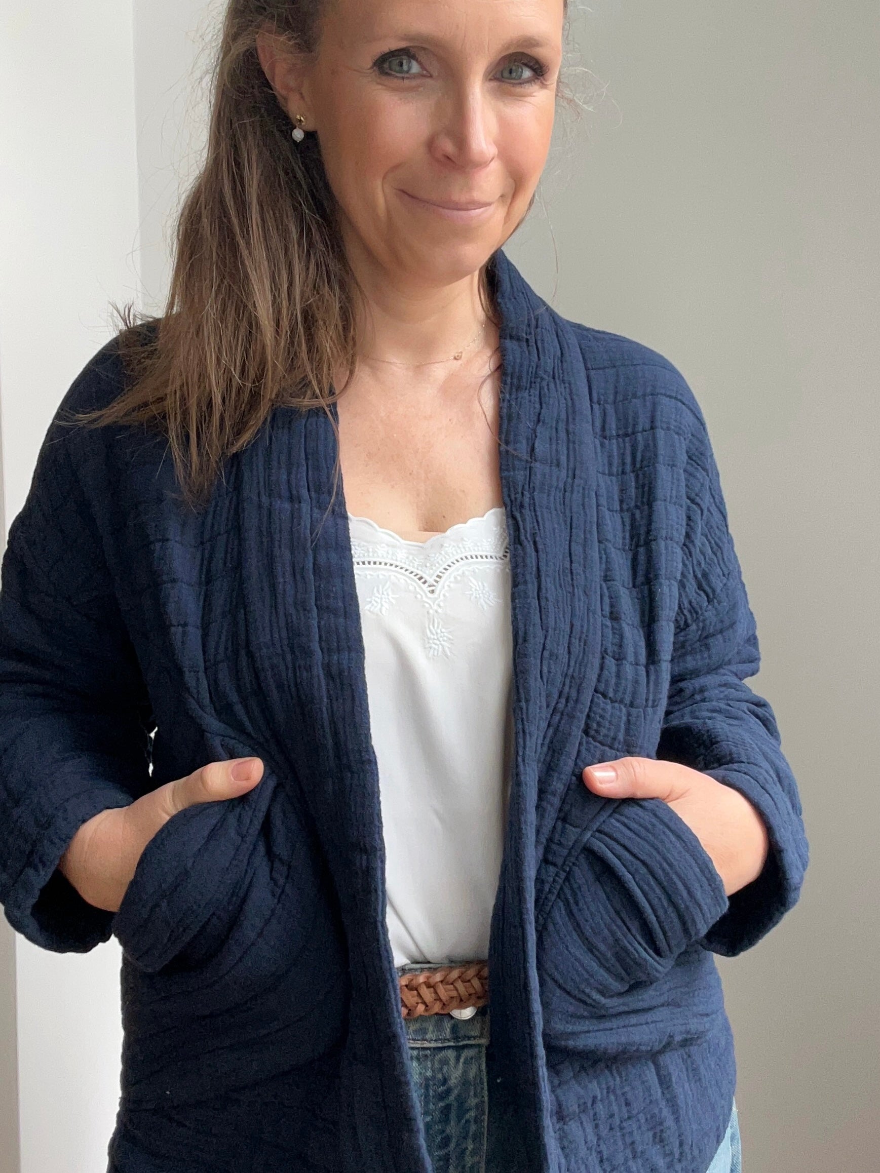 Kimono-Jacke dunkelblau