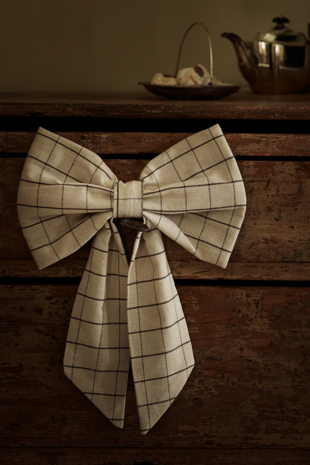 Weihnachts-Schleife / Christmas Bow - Linen - XL (60x40 cm)