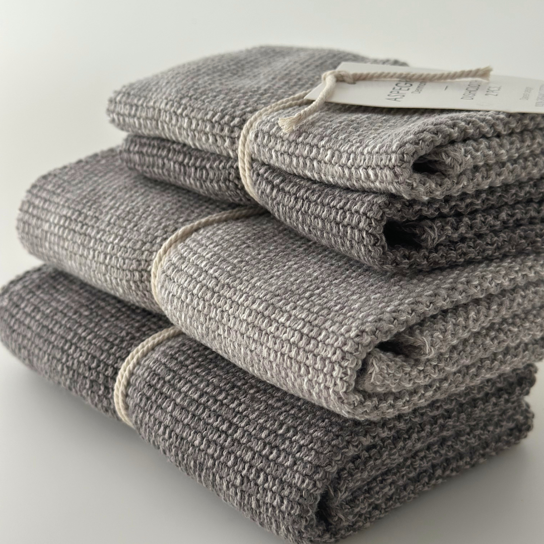Gestricktes Küchentuch 40 x 50 cm - Dunkelgrau