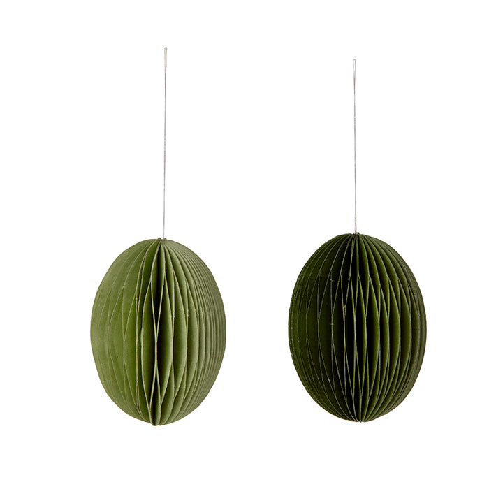 Anhänger Papier-Ei Swirl - grün M 2er Set