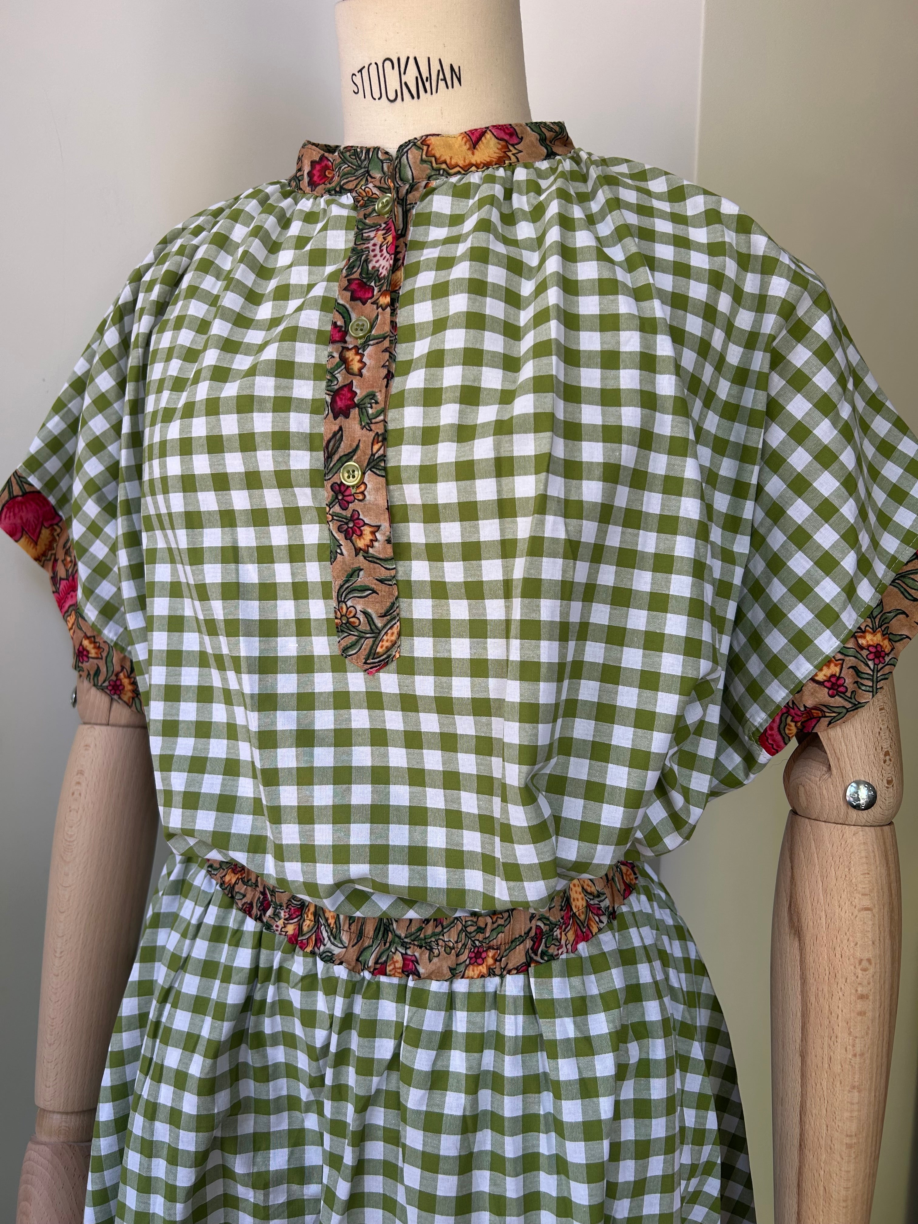 Vichy-Karo Bluse - grün