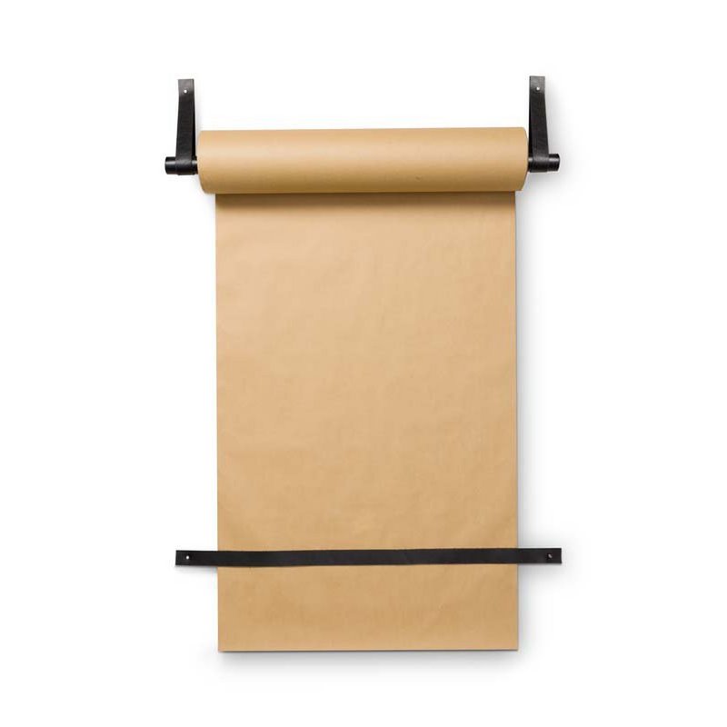Wandrollenhalter Lederschlaufe mit Papier
