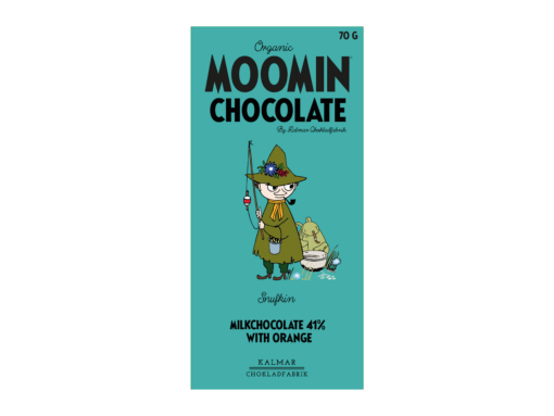 Mumin-Schokolade Snufkin – Vollmilchschokolade mit Orangen 70 g