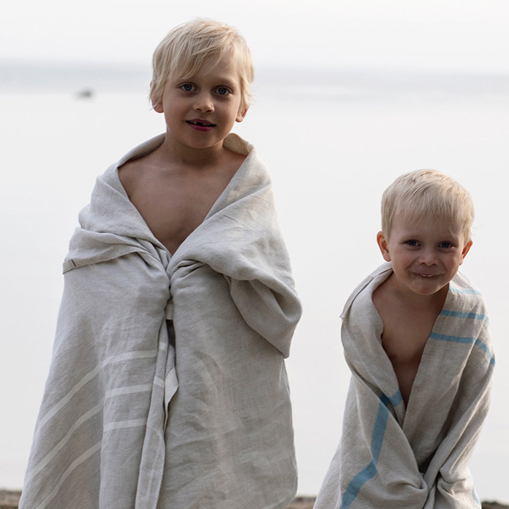 Strandtuch aus Leinen USVA - linen-white