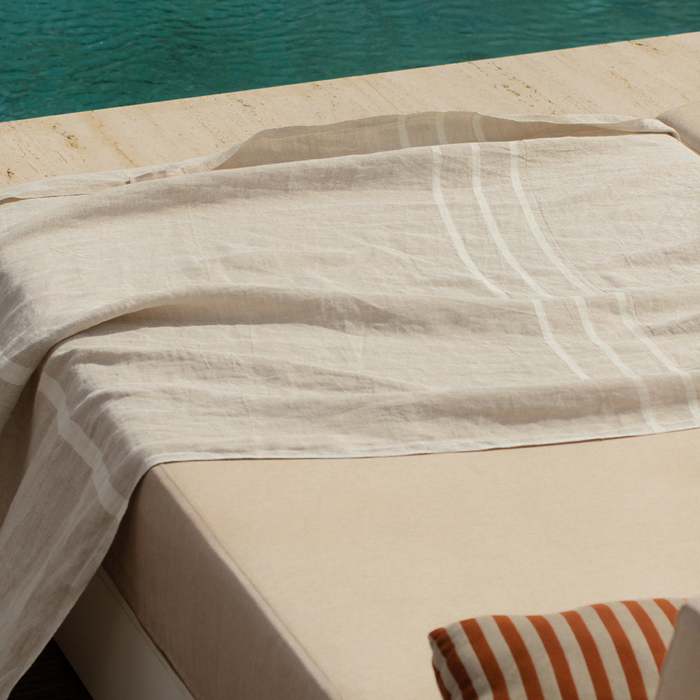 Strandtuch aus Leinen USVA - linen-white