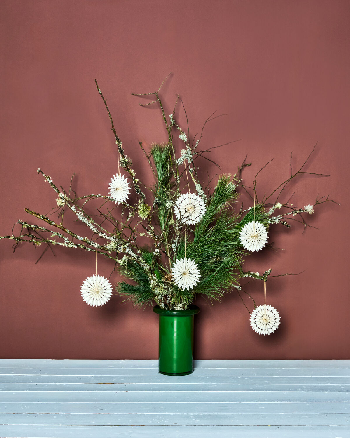 Ornamente Stelle - Off-White (6er-Set)