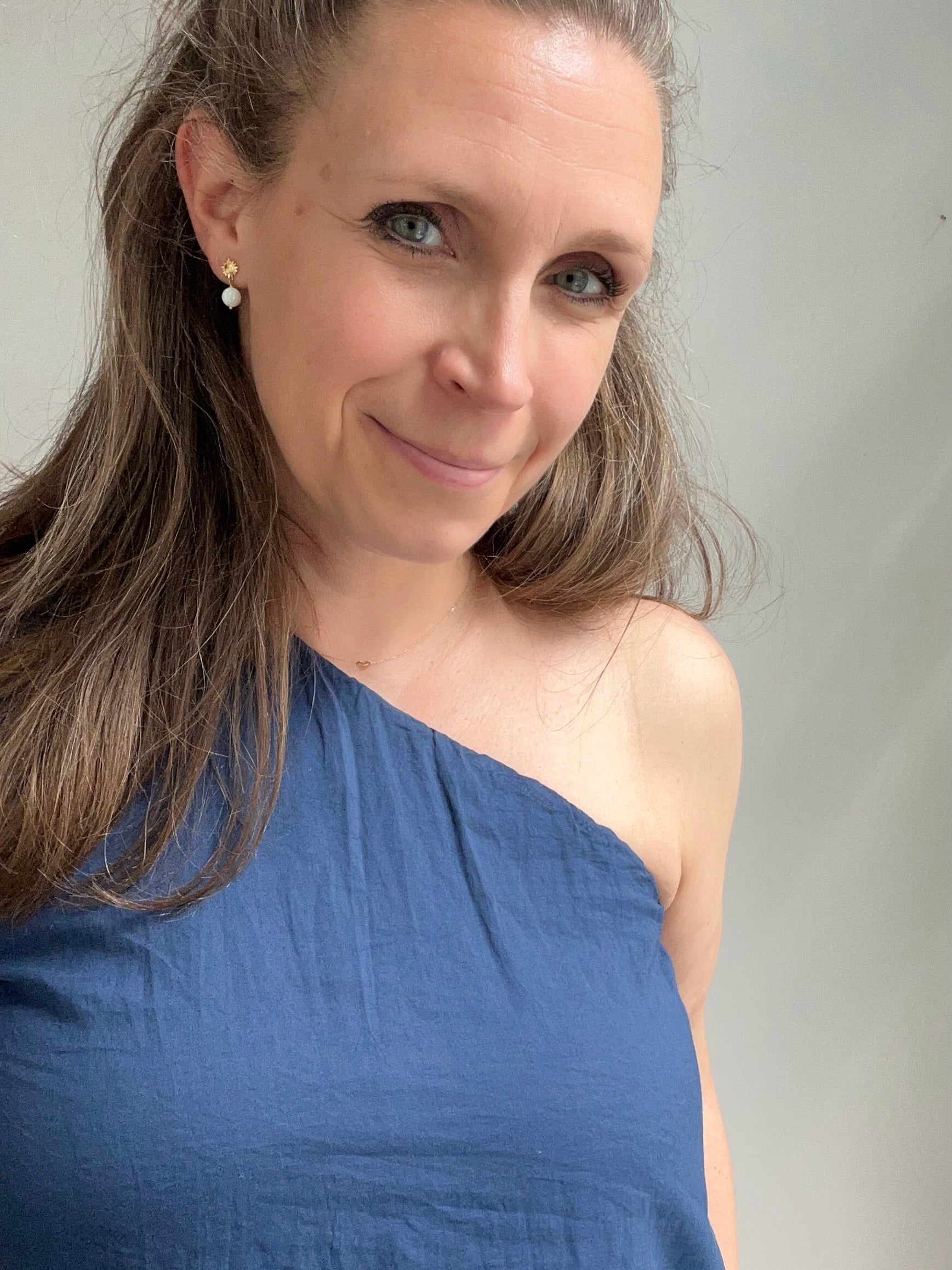 One Shoulder Kleid - dunkelblau