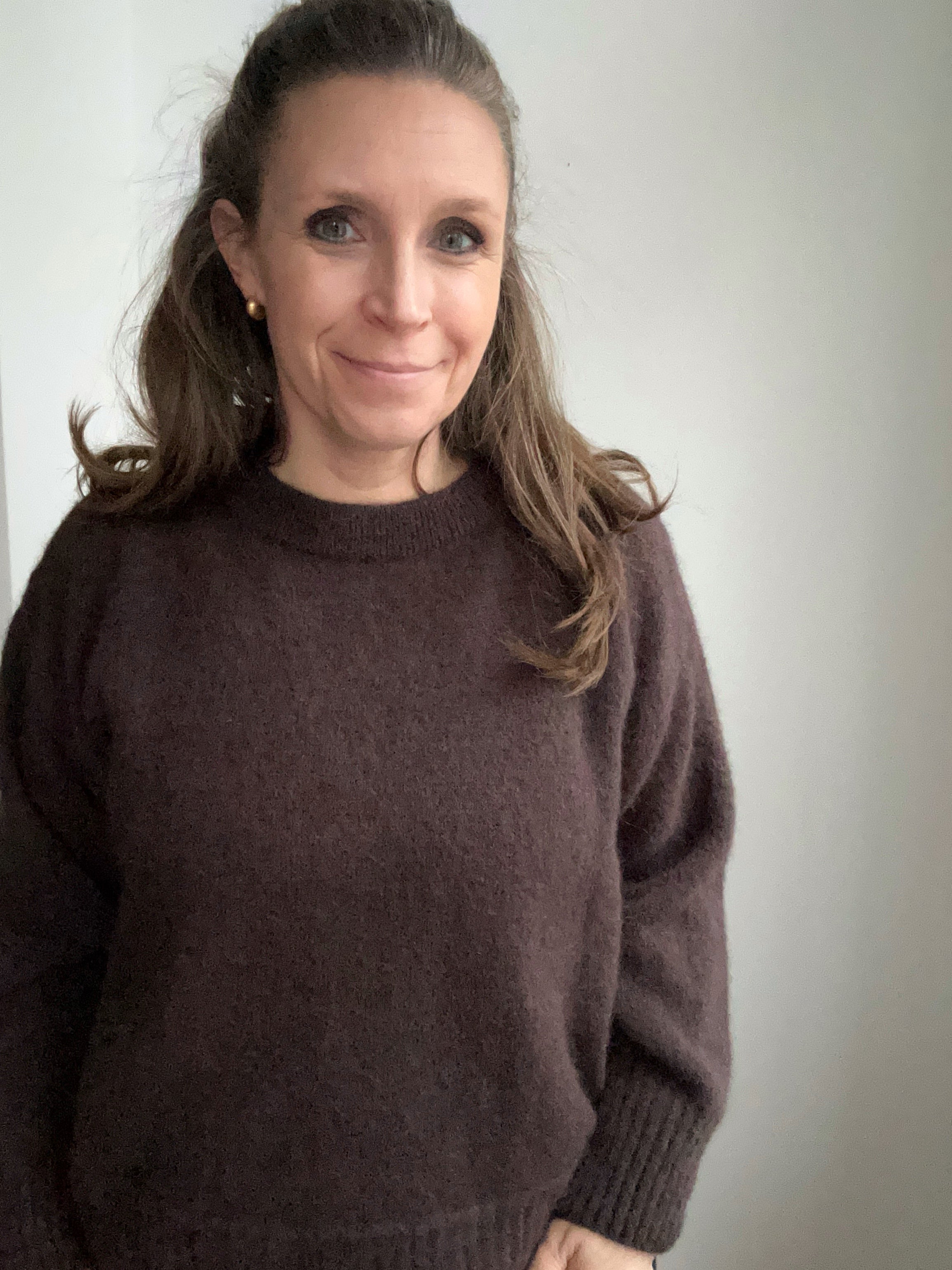 Rundhals-Pullover schokobraun