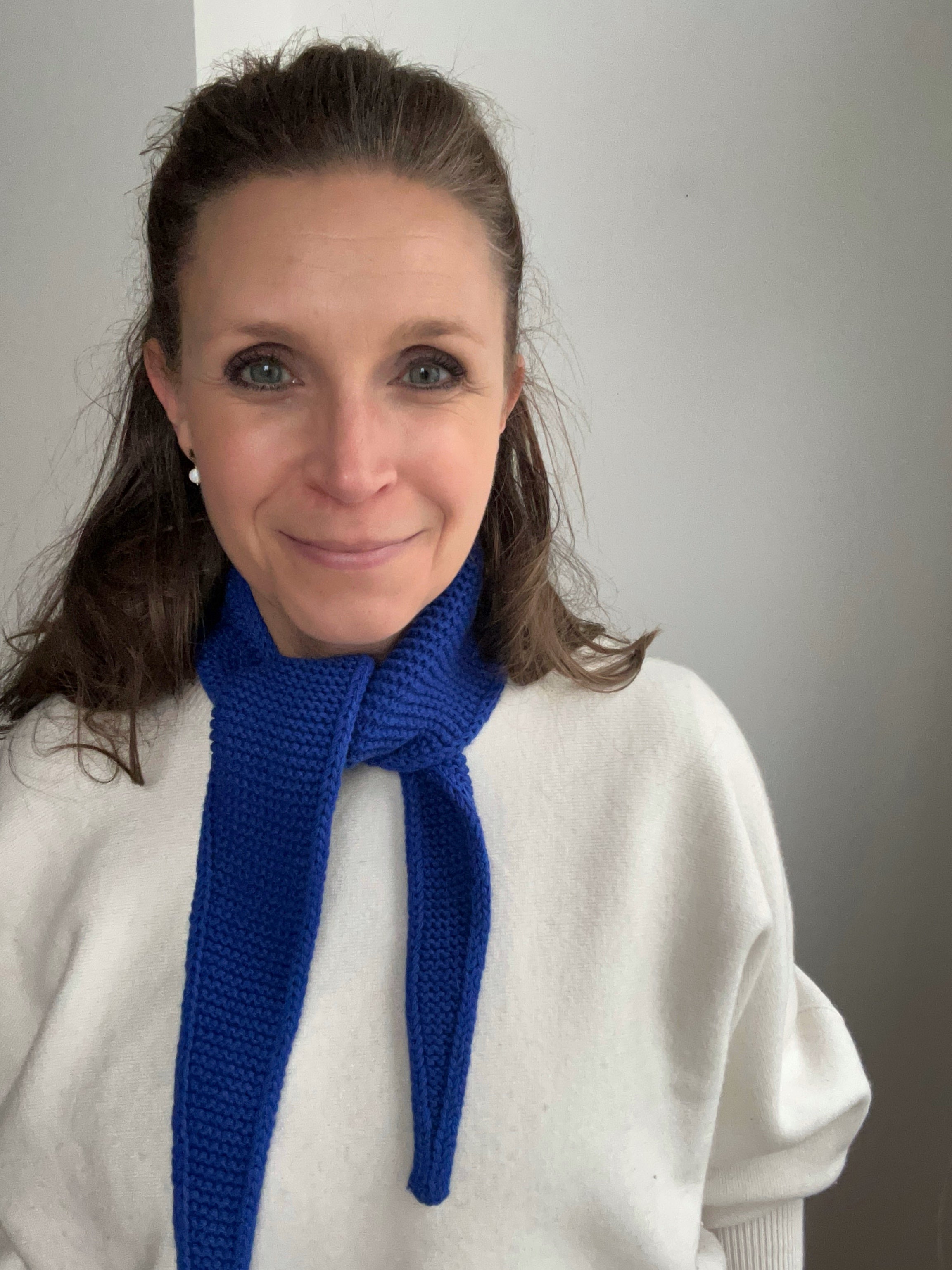 Kleiner Strick-Schal - Astralblau
