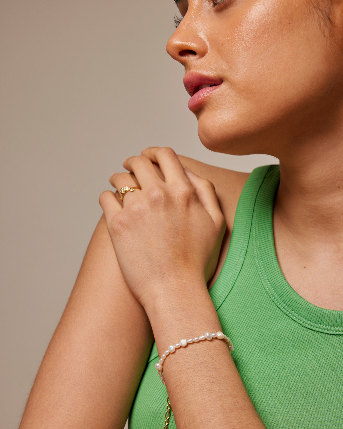 Armband Pearlie - gold