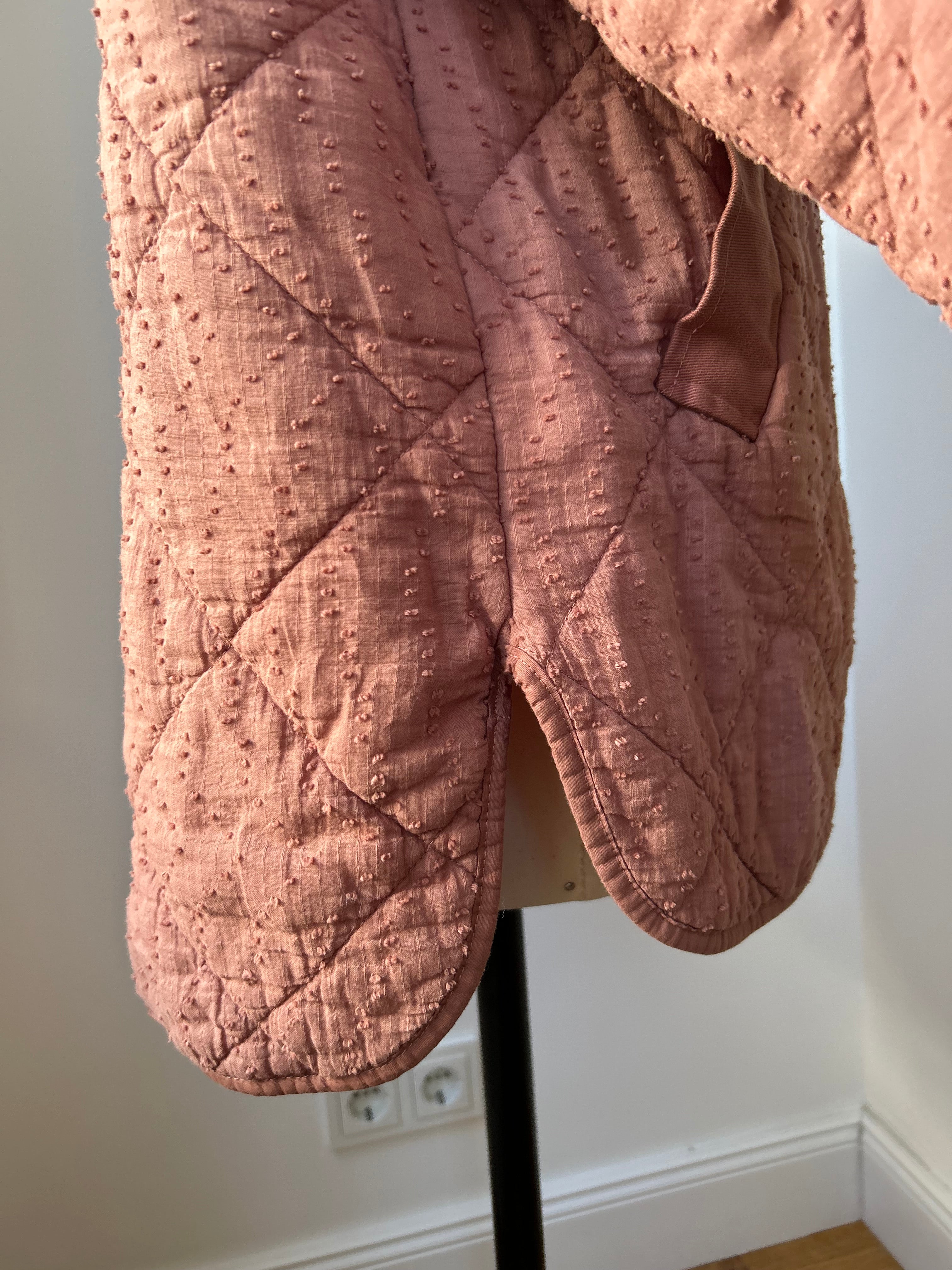 Gesteppte Jacke mit Struktur - altrosa