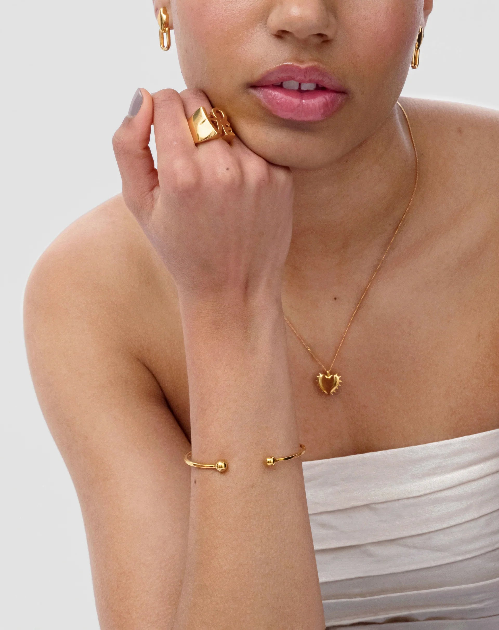 Armreif Strict Ball Bangle - gold