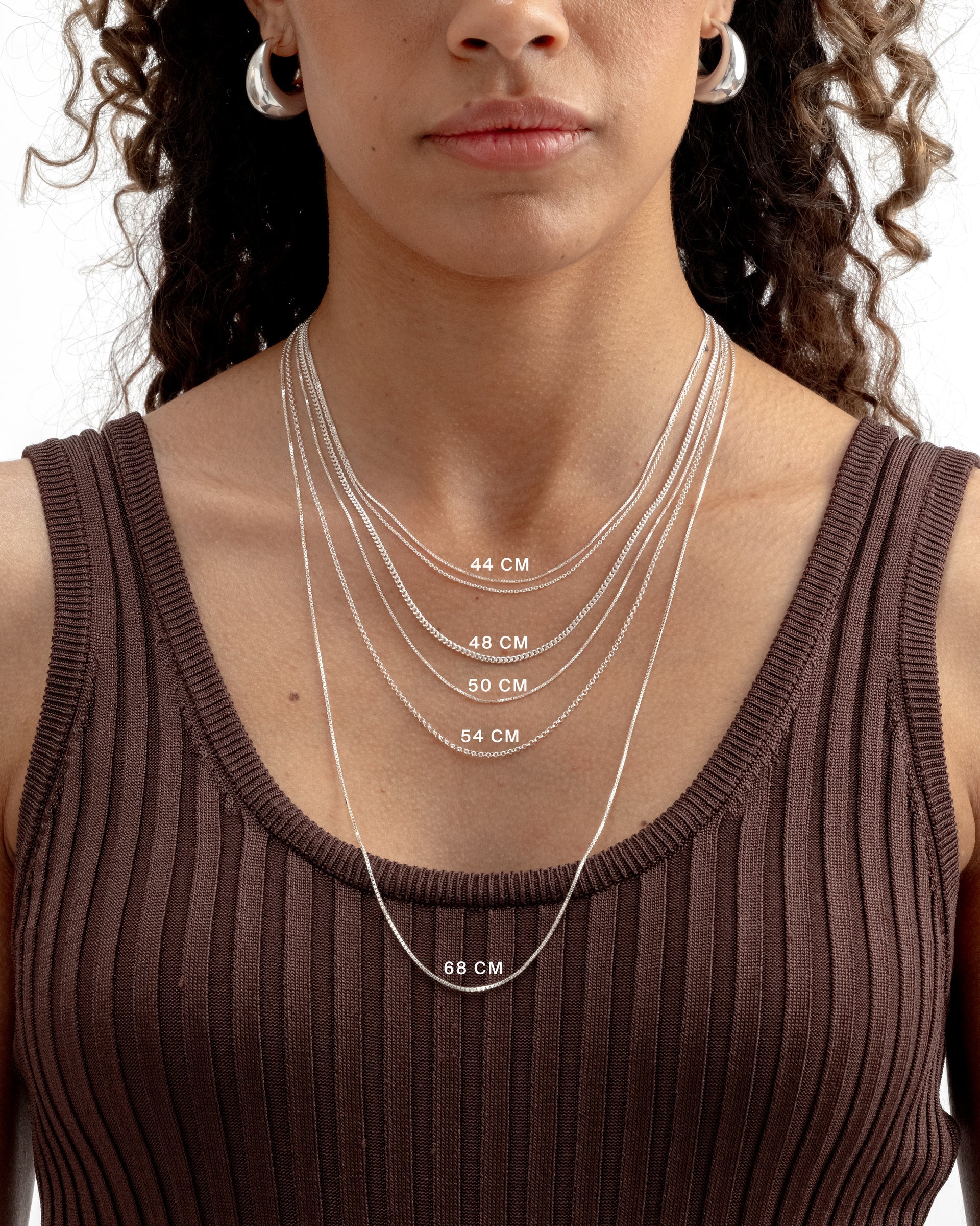 Halskette Short Box Chain - Silber