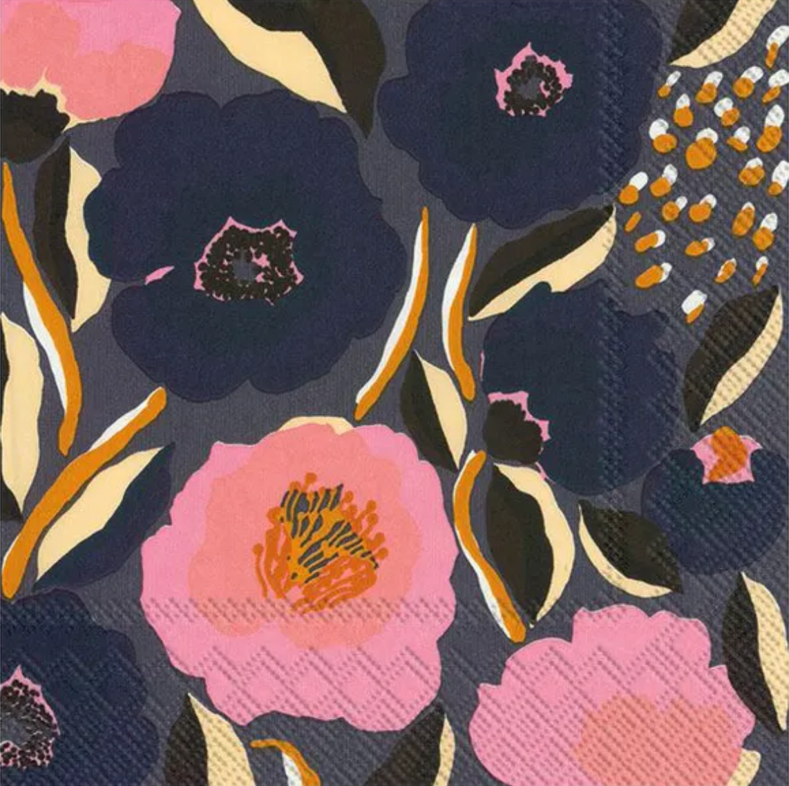 Marimekko Papierservietten - ROSARIUM - blue rose